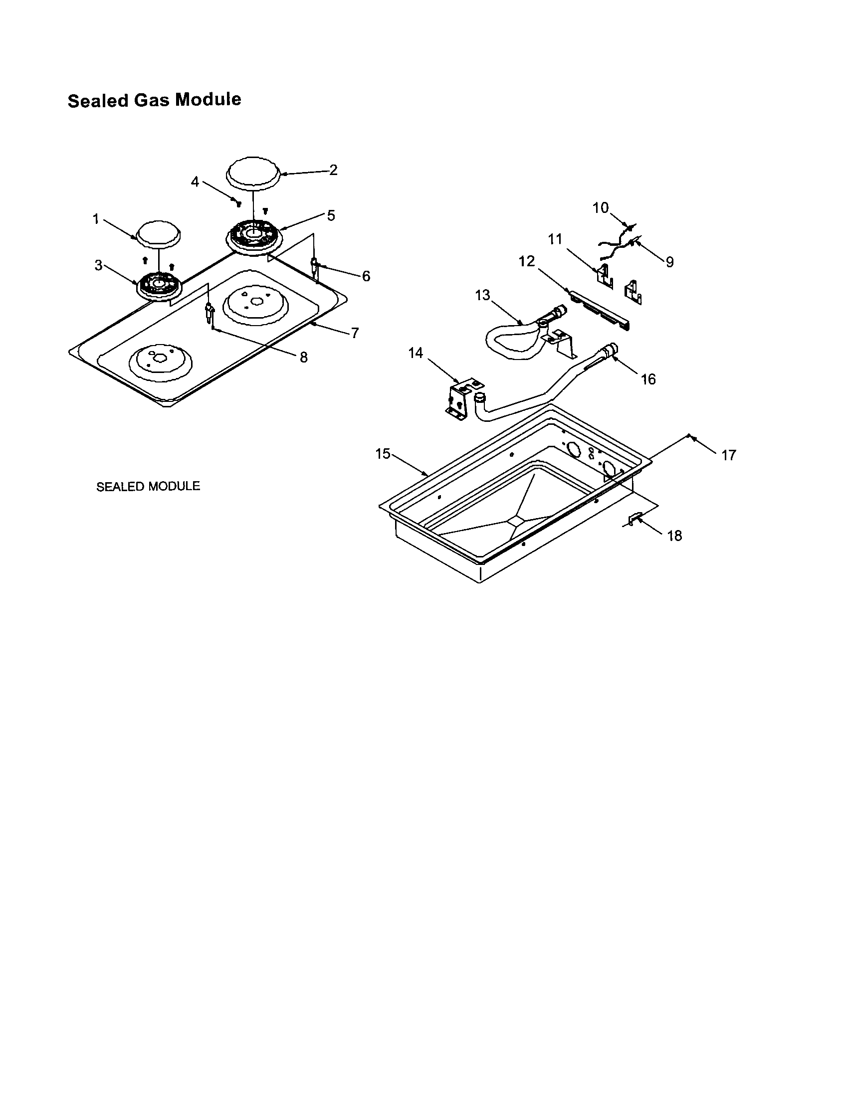 Amana ACC3660AS-PACC3660AS0 sealed gas module/sealed module diagram