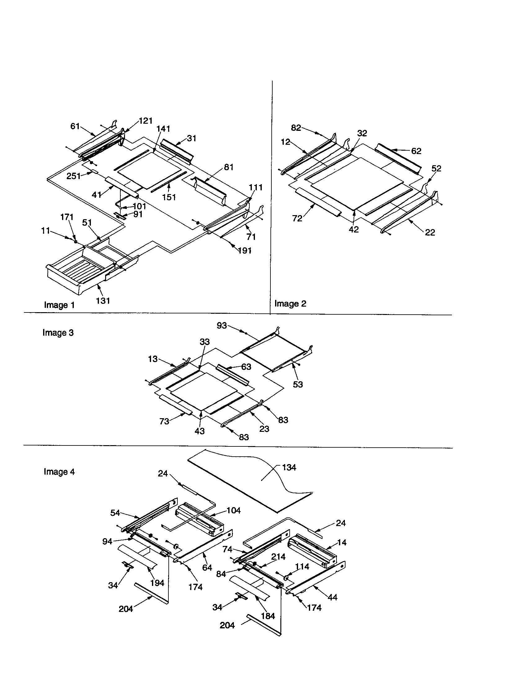 Amana TXI18VL-P1319004WL shelving assembly diagram