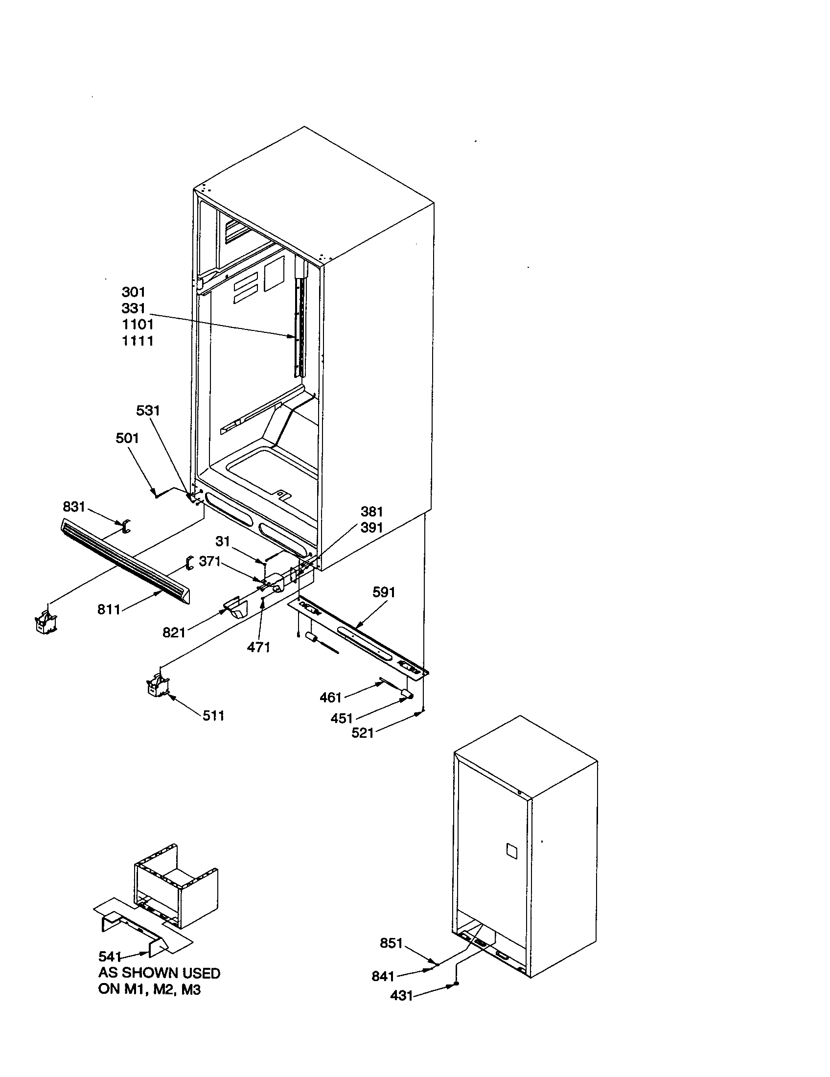 Amana TXI18VL-P1319004WL ladders and lower cabinet diagram
