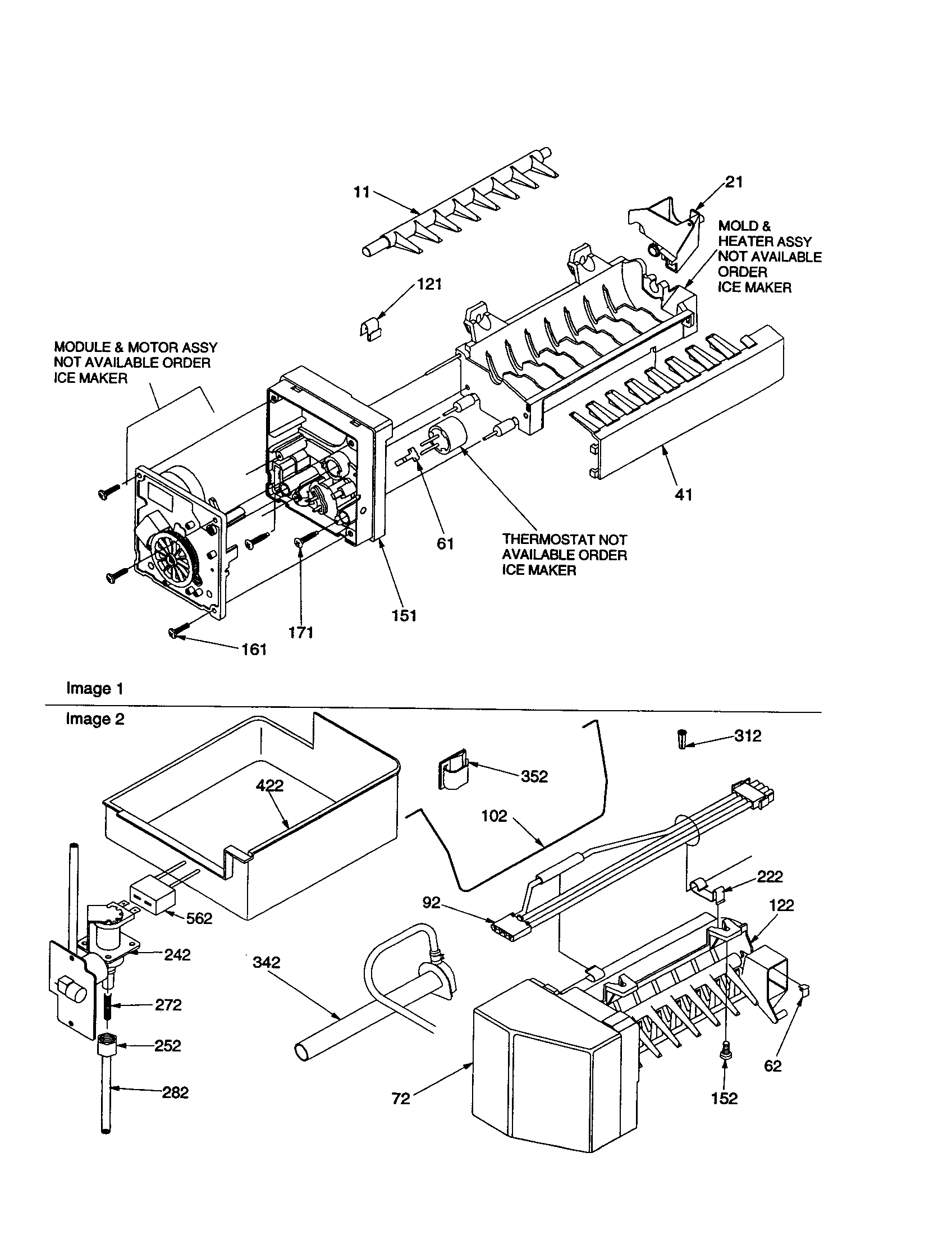 Amana TXI18VL-P1319004WL icemaker diagram