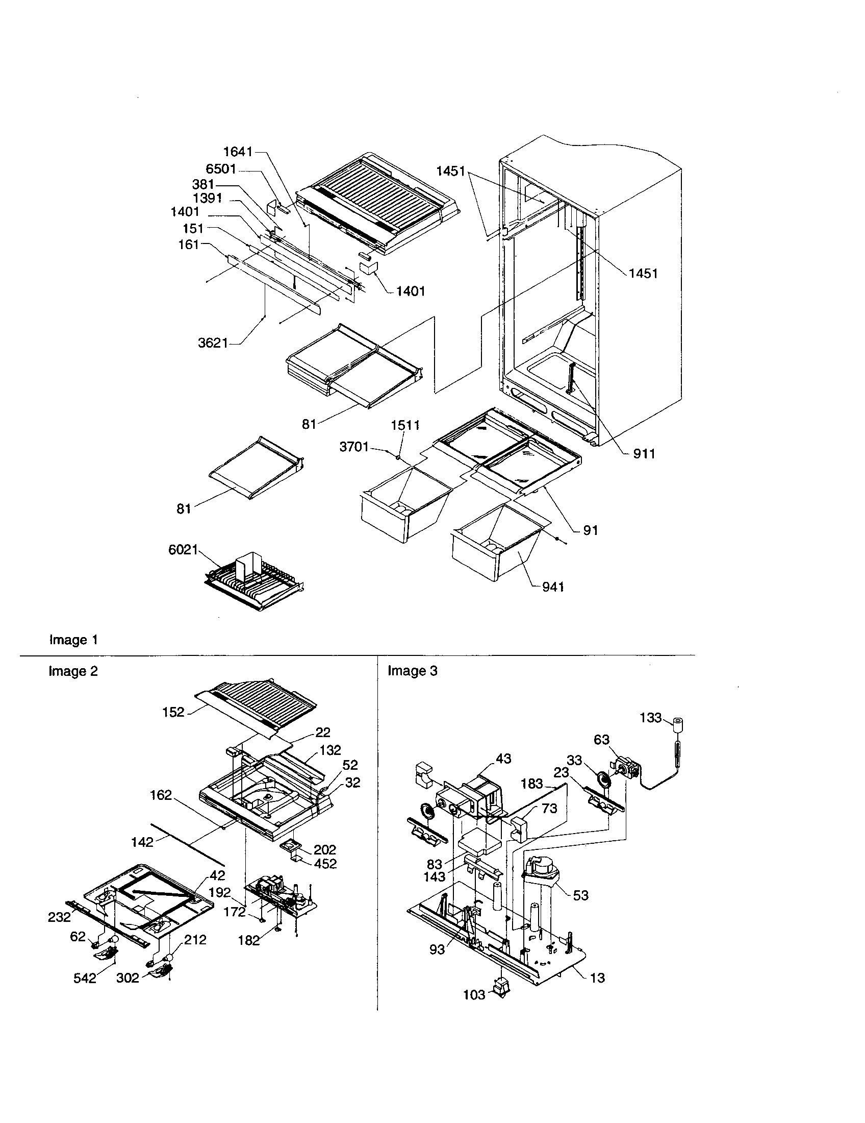 Amana ART2127AW-PART2127AW0 interior cabinets/drain block diagram