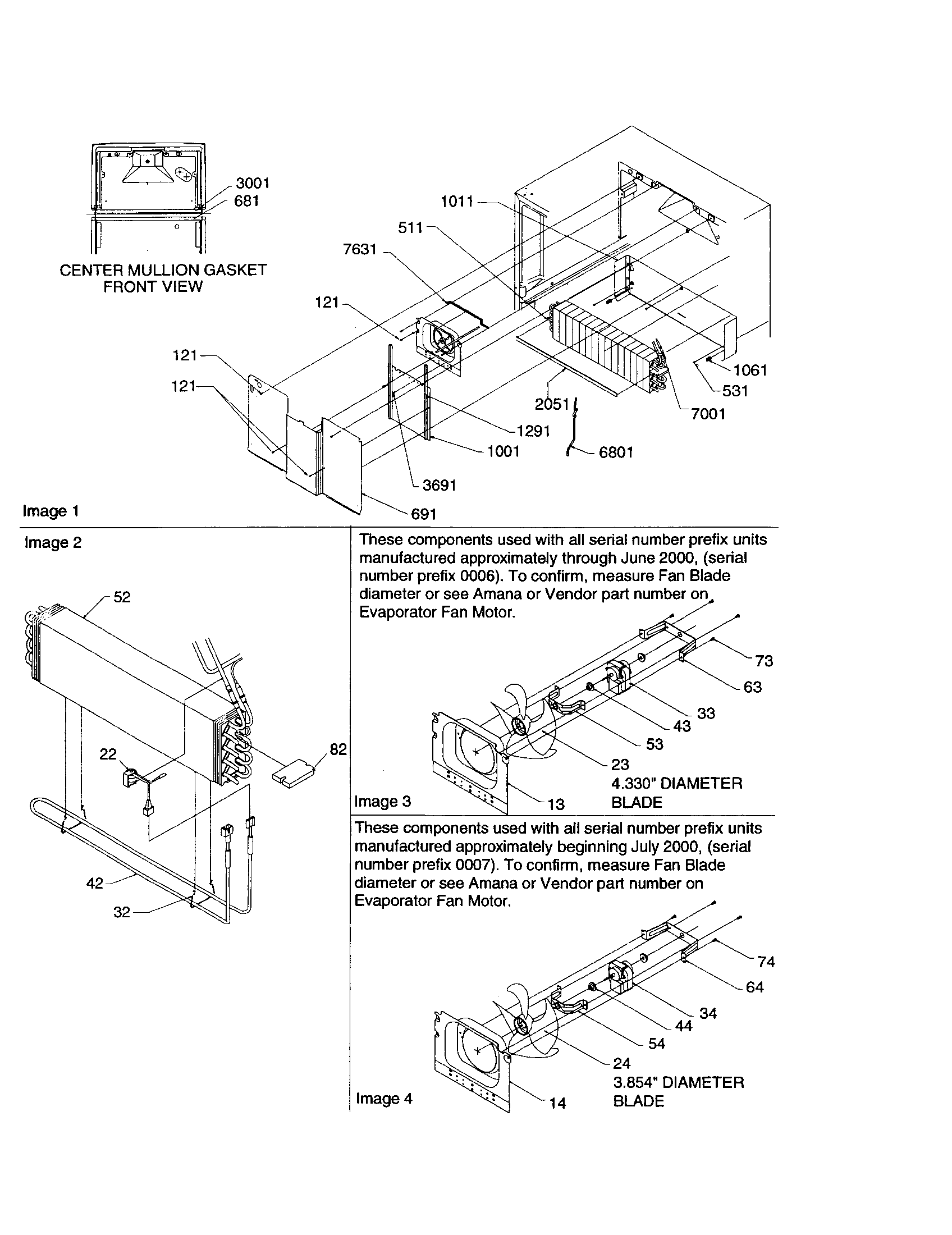 Amana ART2127AW-PART2127AW0 evaporator/evaporator fan motor diagram