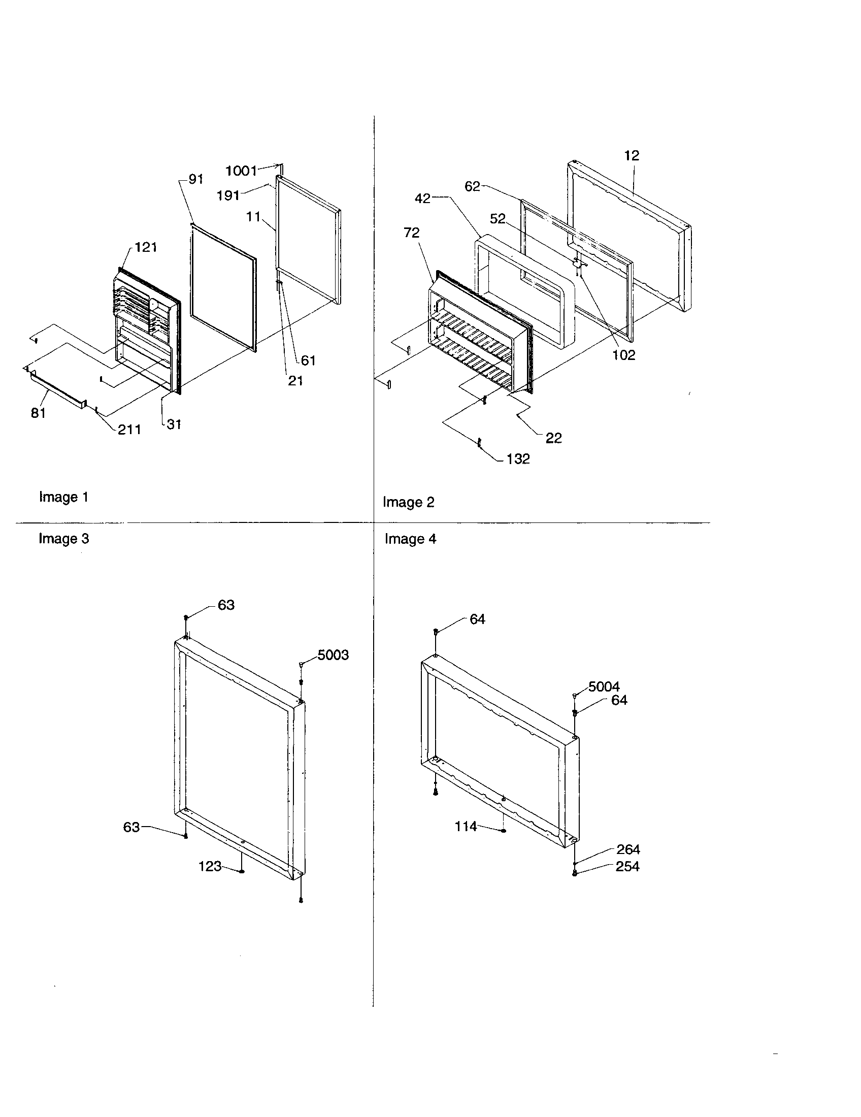 Amana ART2127AW-PART2127AW0 door assembly diagram