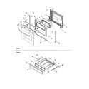 Amana ACF3315AK-PACF3315AK0 oven door and storage drawer diagram