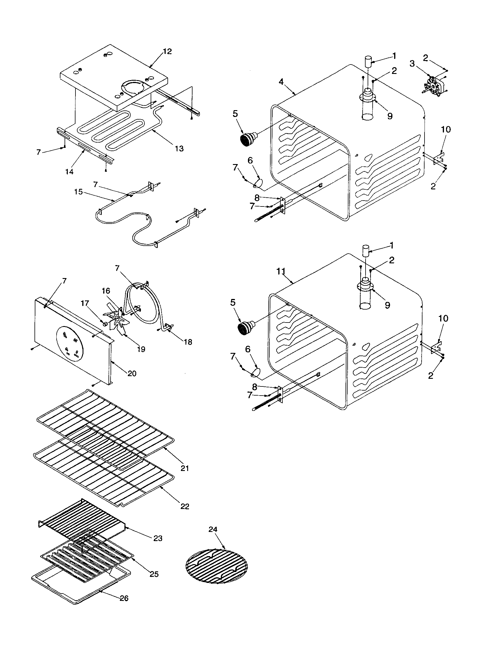 Amana AOCD2770E-P1132359NE cavity diagram
