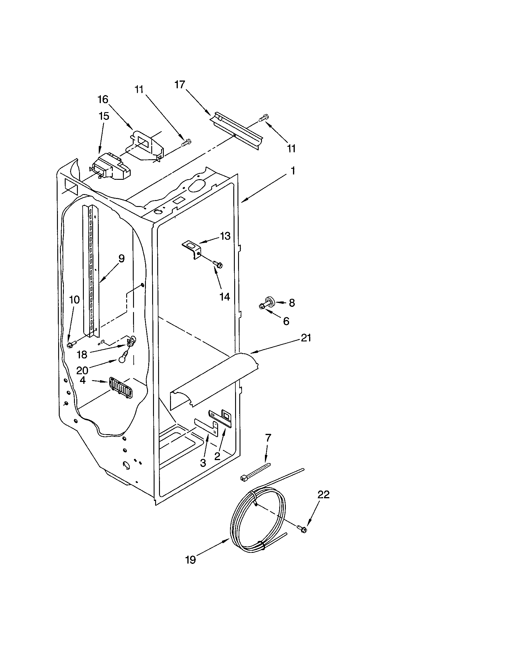 Kenmore 10652224100 refrigerator liner diagram