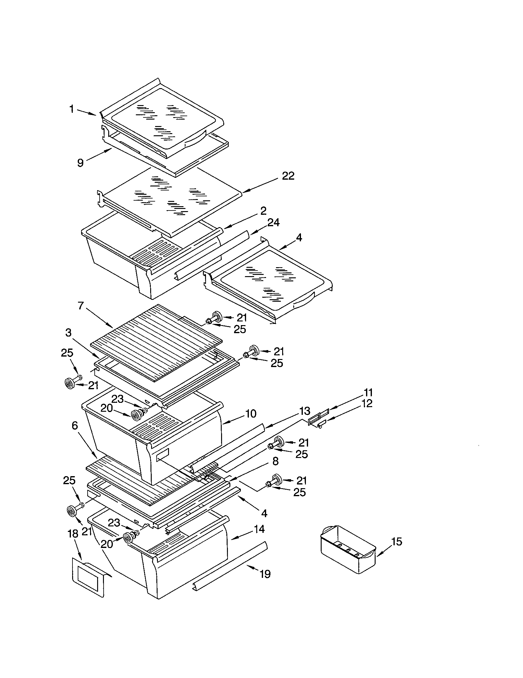 Kenmore 10652224100 refrigerator shelf diagram
