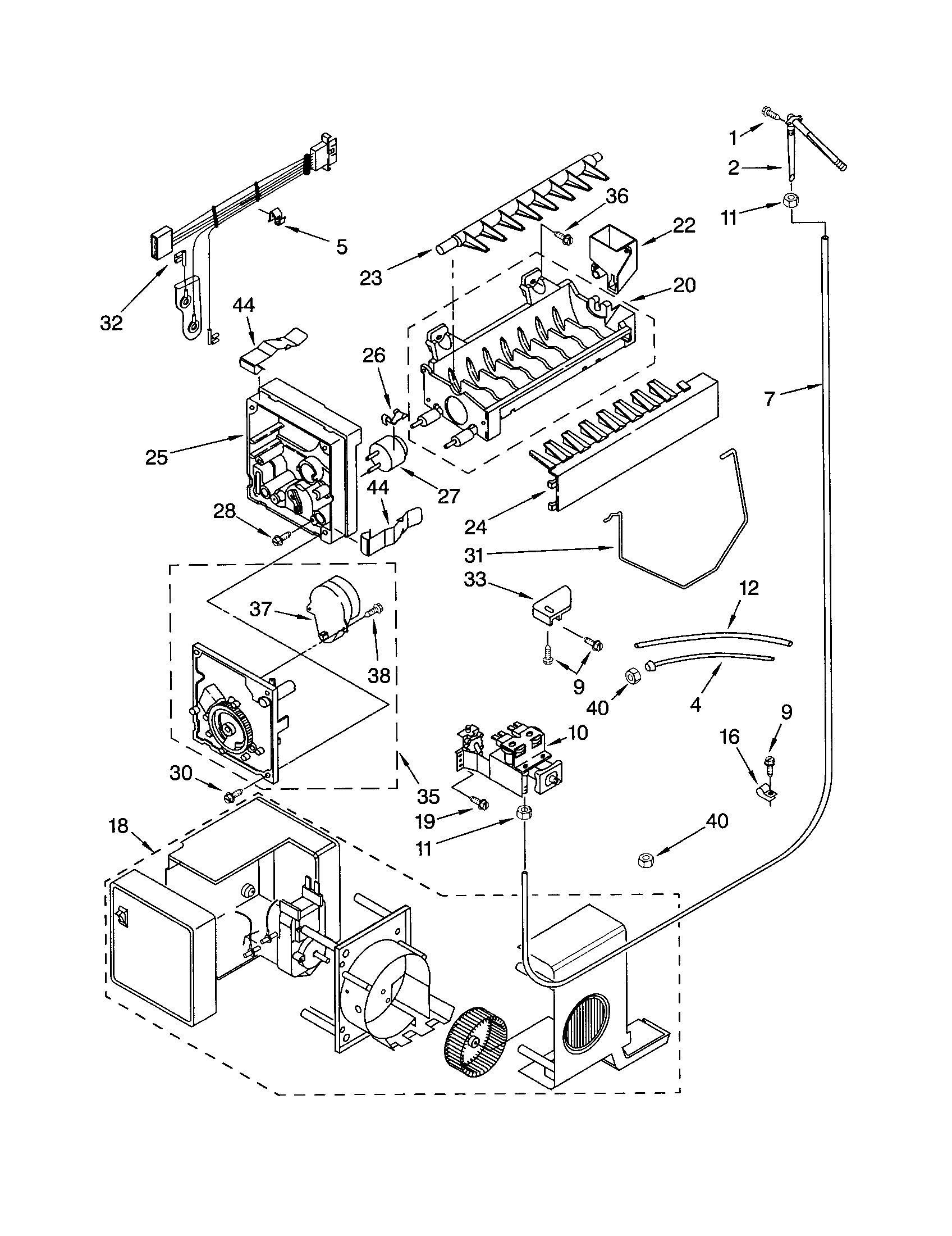 Kenmore 10652224100 icemaker diagram
