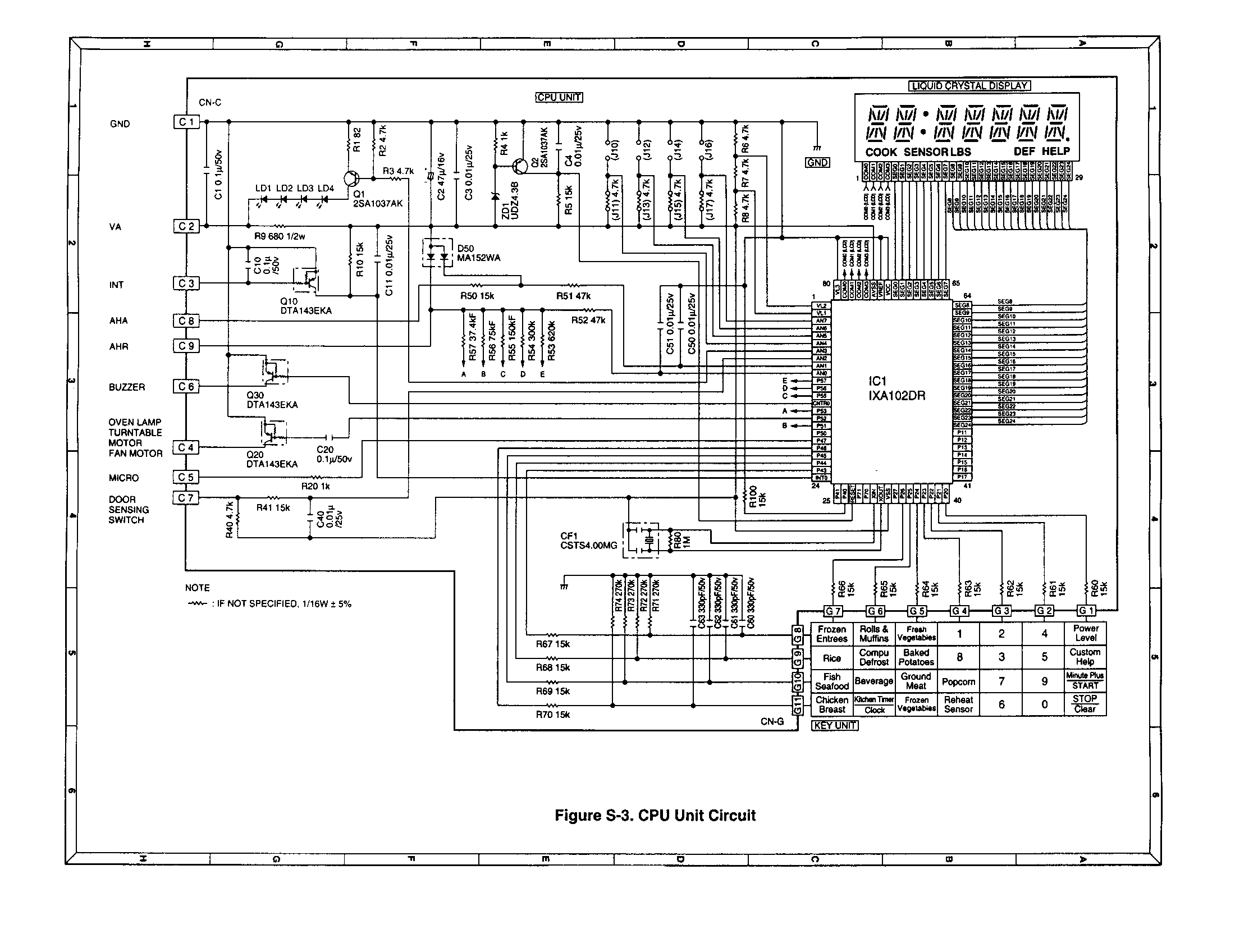 Sharp R-370ES cpu unit circuit diagram