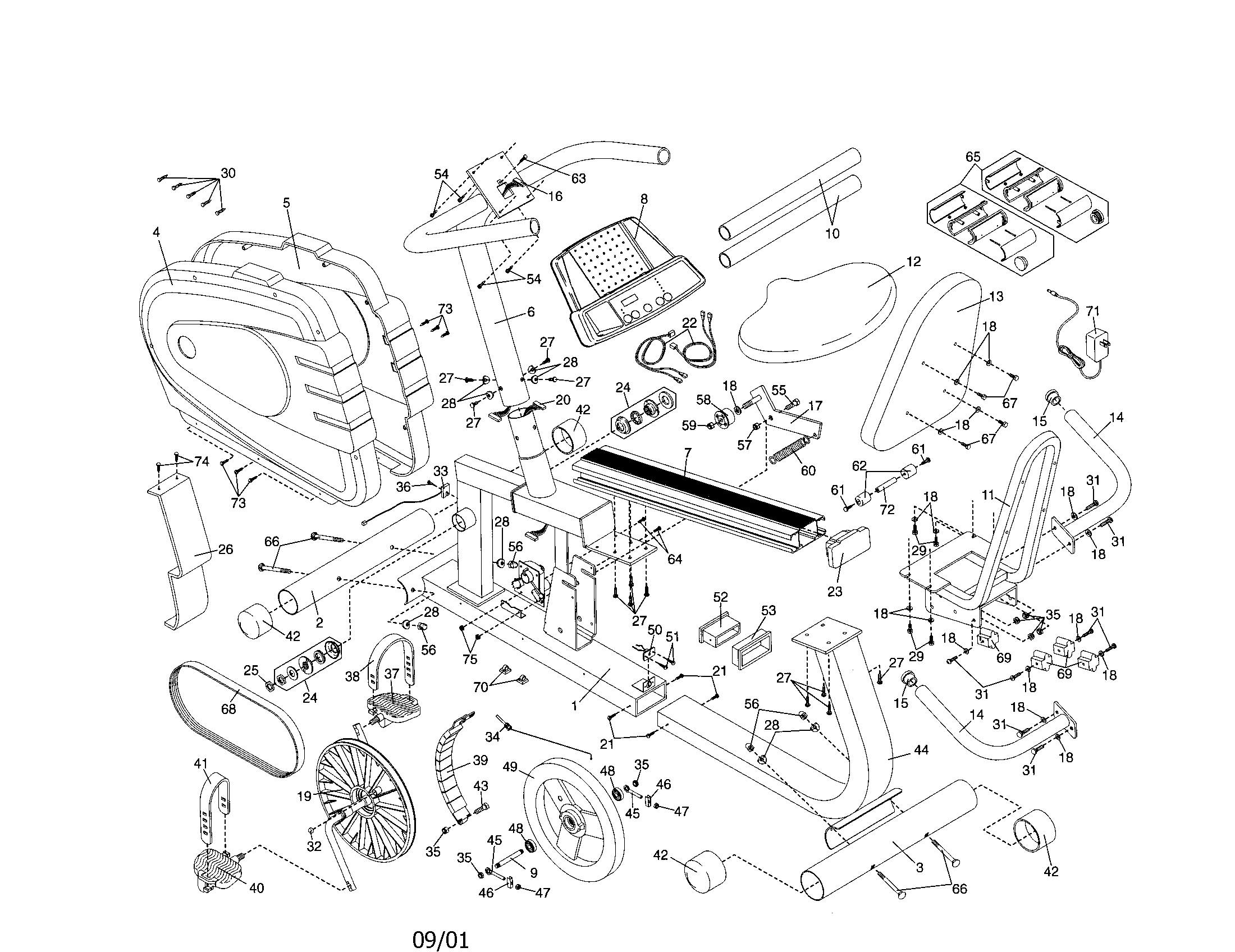 Proform PFEX34310 frame assembly diagram
