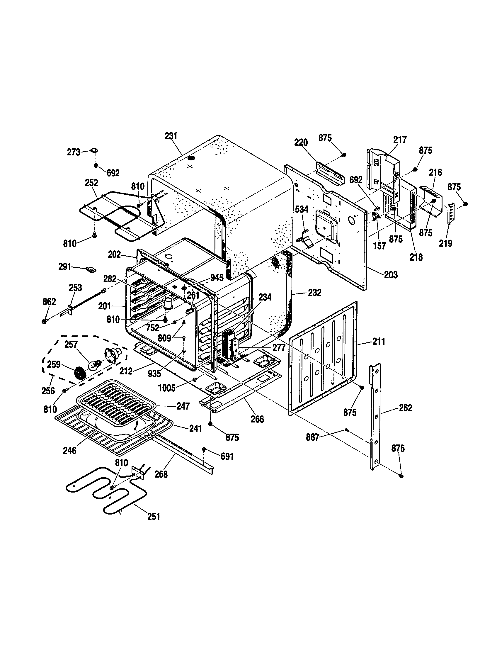 Kenmore 91147062100 body section diagram