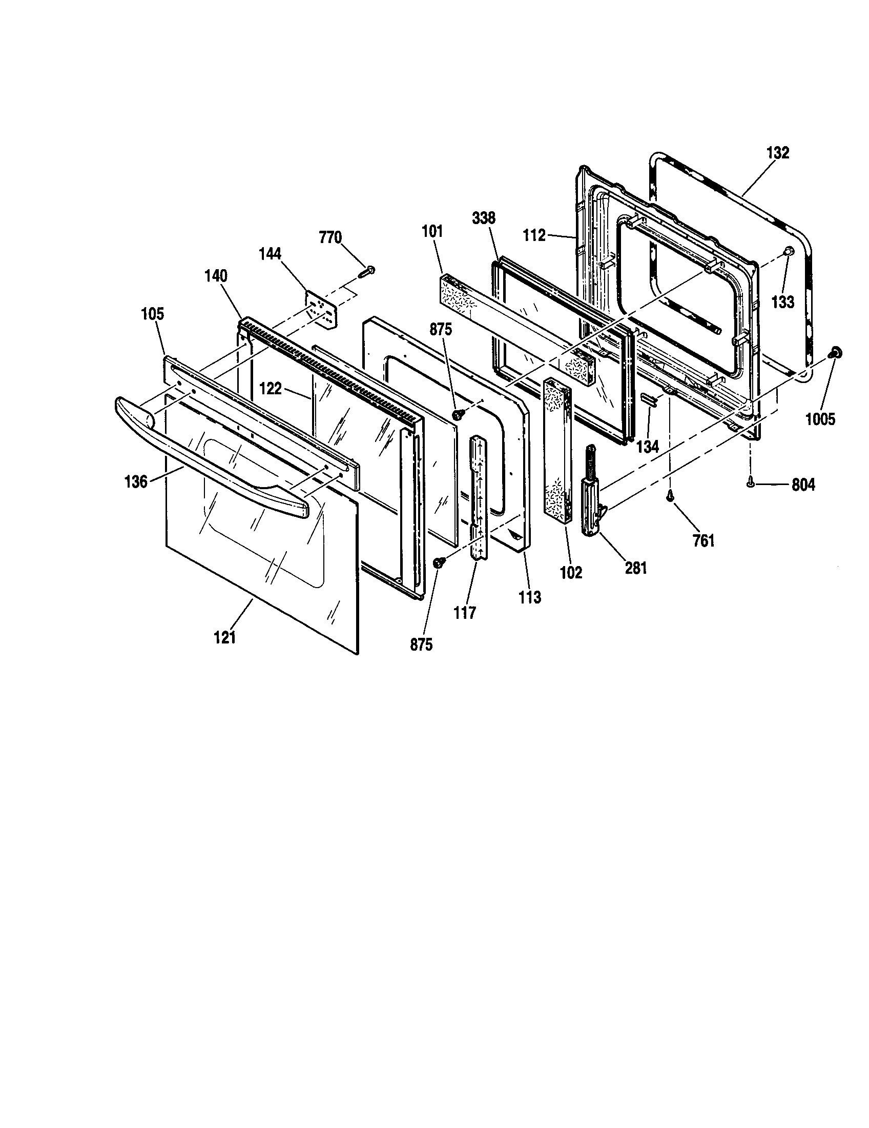 Kenmore 91147649100 upper and lower door diagram
