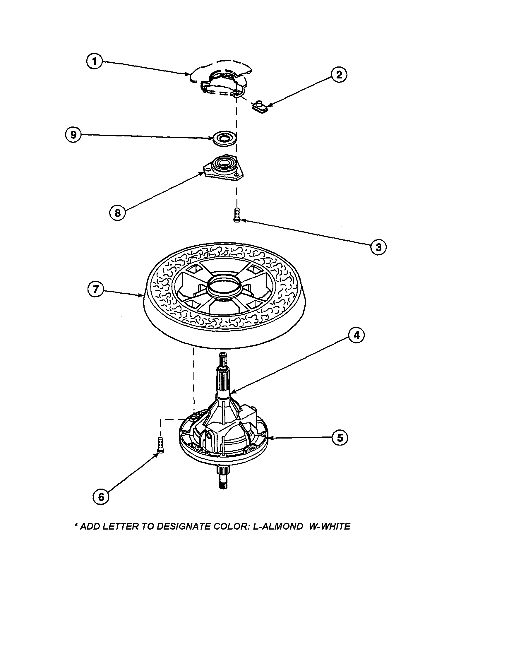 Amana LW6153WB-PLW6153WBA transmission/balancing ring diagram