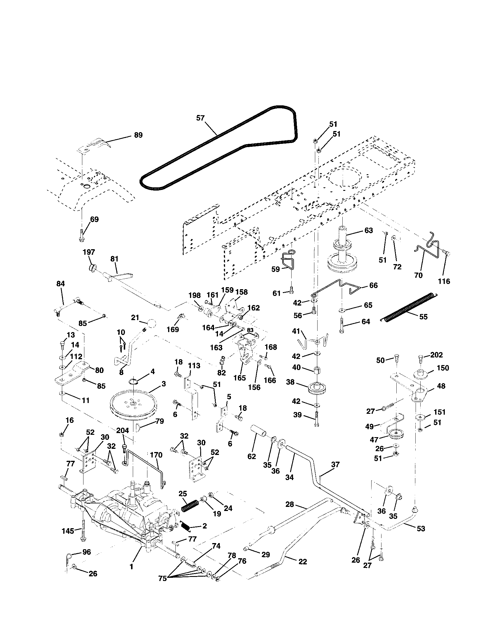 Poulan PR18542STA drive diagram