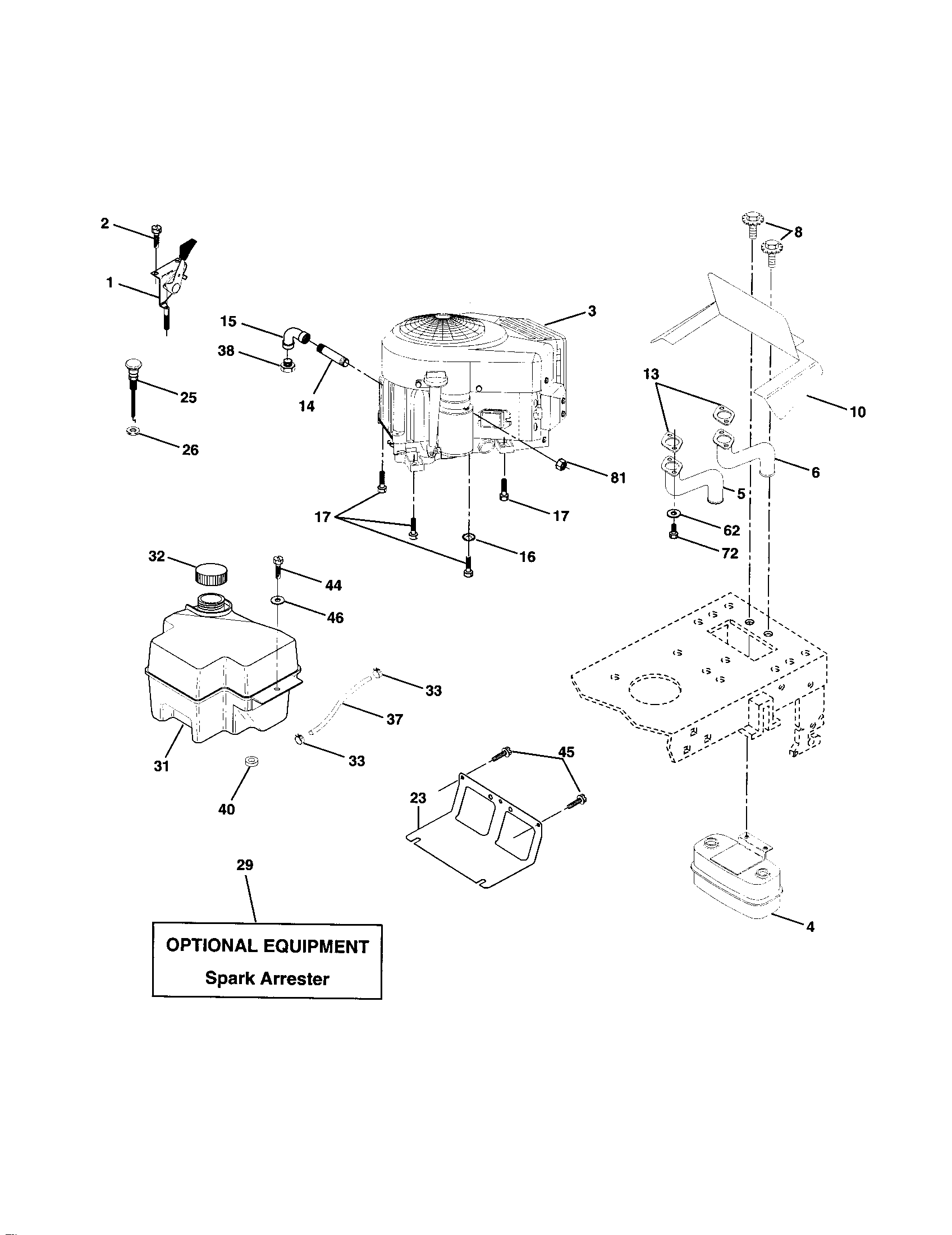 Poulan PR18542STA engine diagram