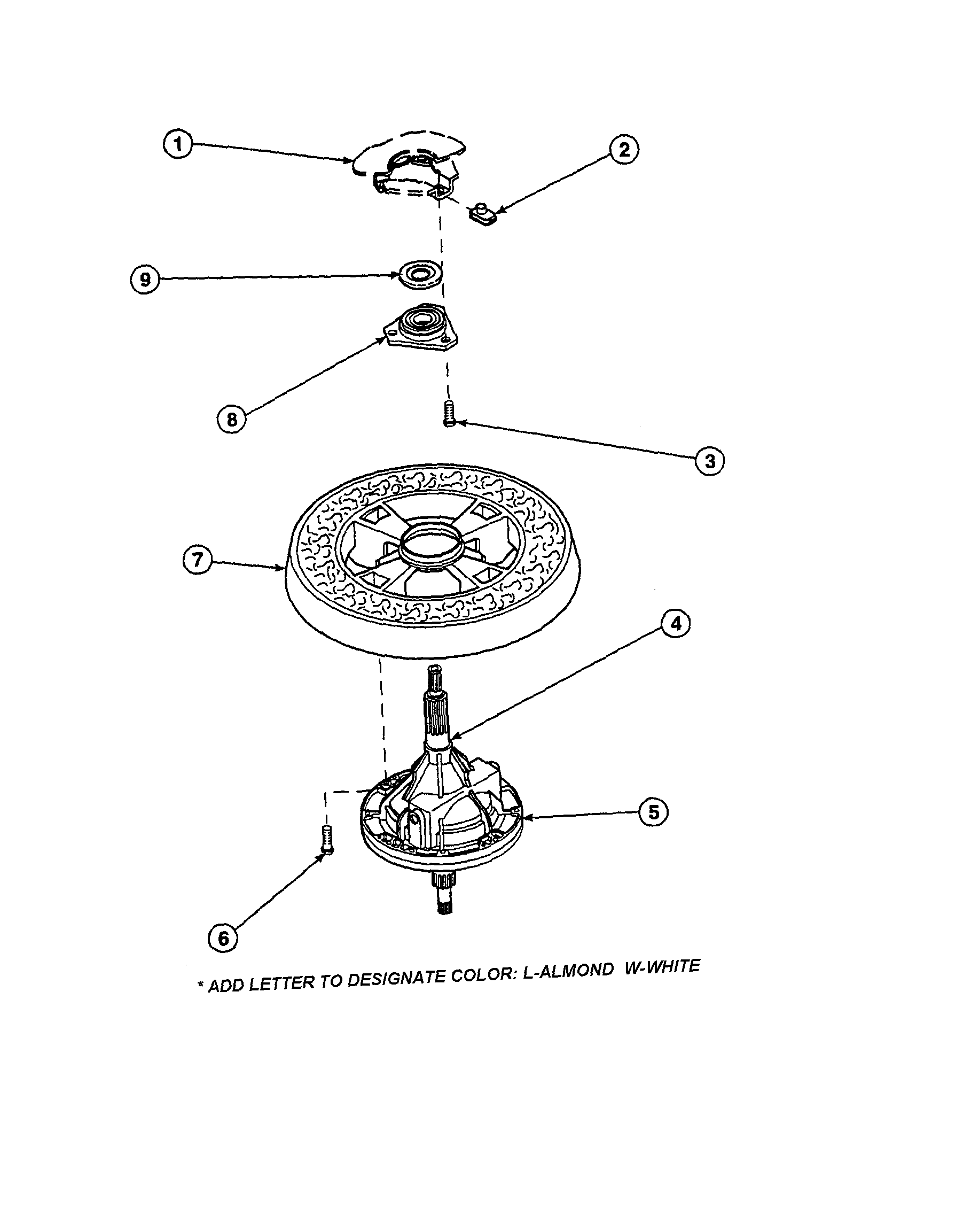 Amana LW6001W2-PLW6001W2B transmission/balancing ring diagram