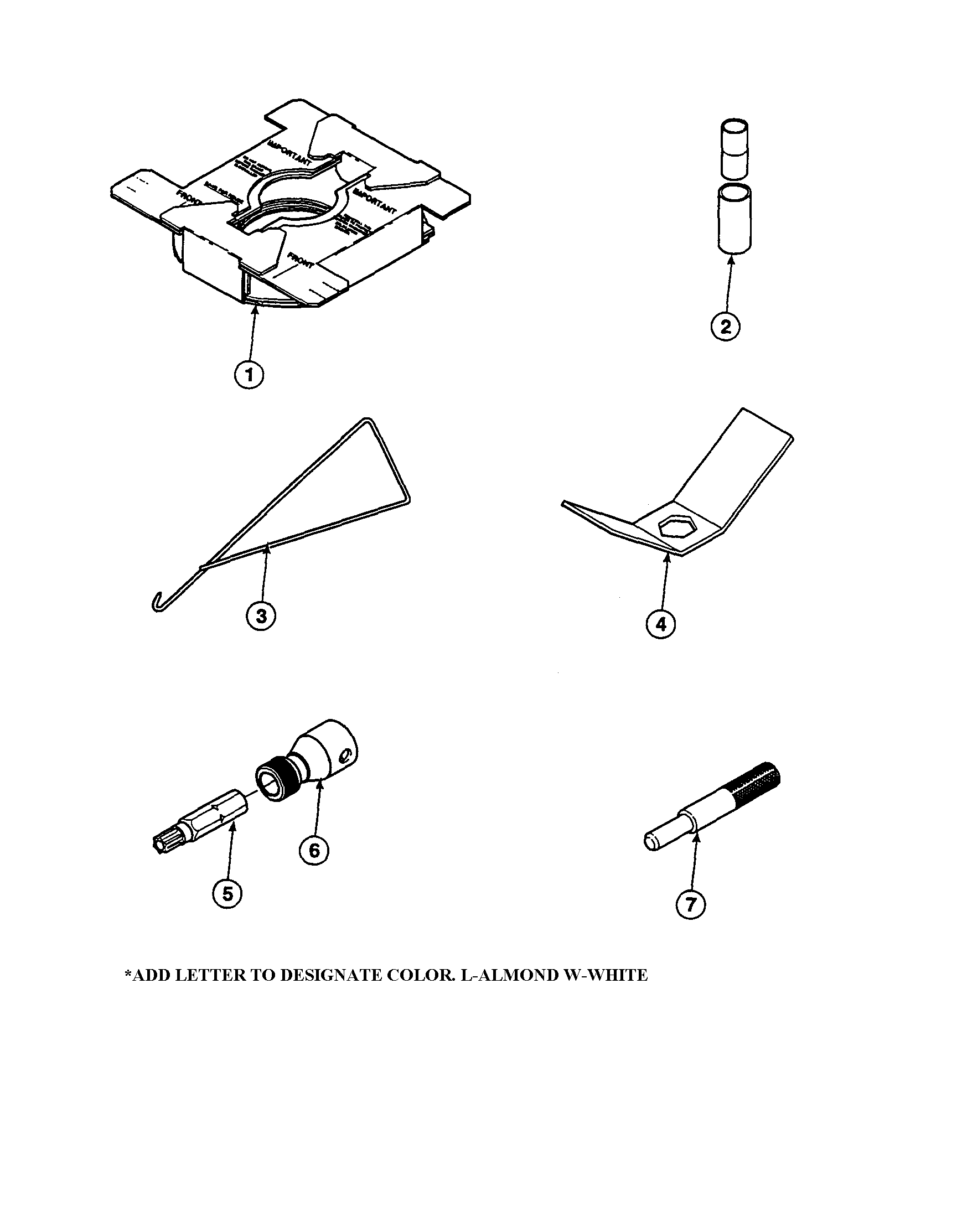 Amana LW6001W2-PLW6001W2B spring hook/transmission pin tool diagram