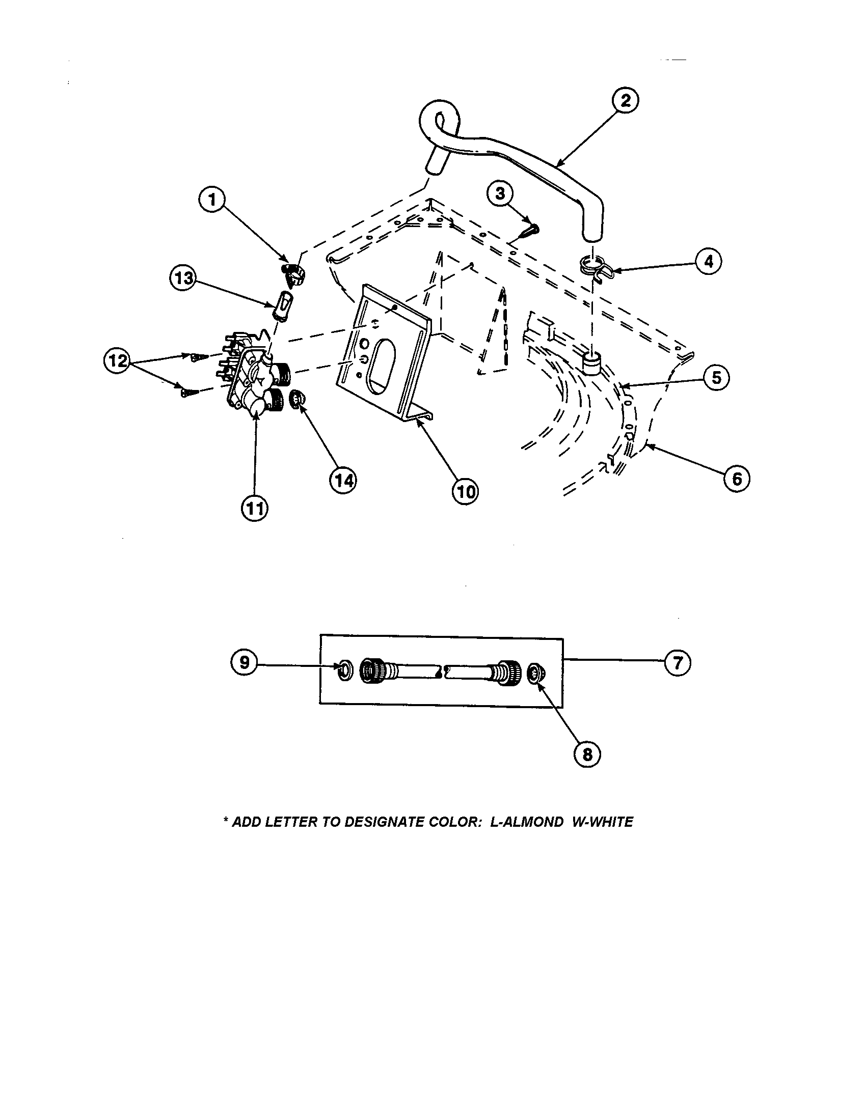 Amana LW8413L2-PLW8413L2A inlet hose/fill hose diagram