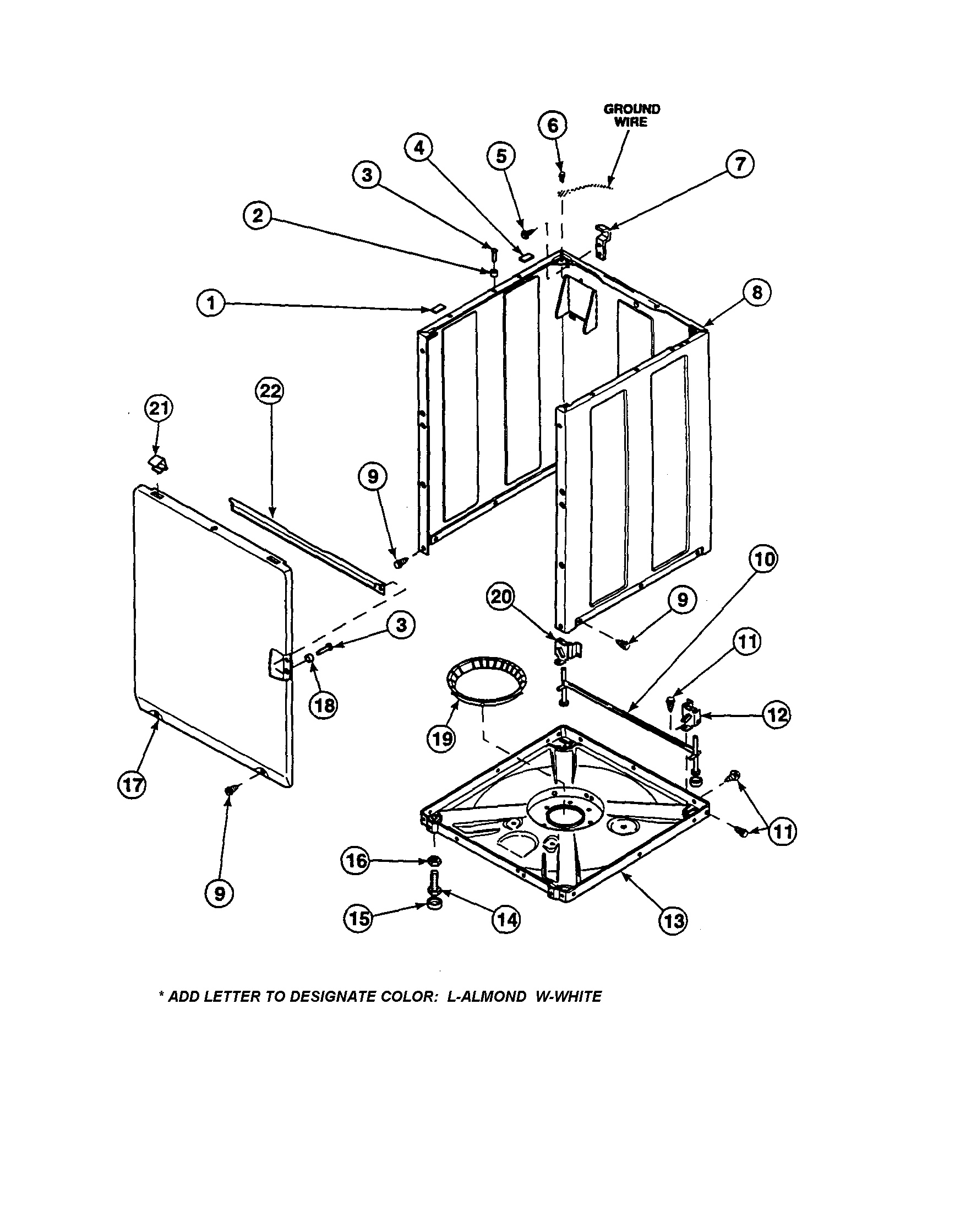 Amana LW8413L2-PLW8413L2A front panel/base diagram