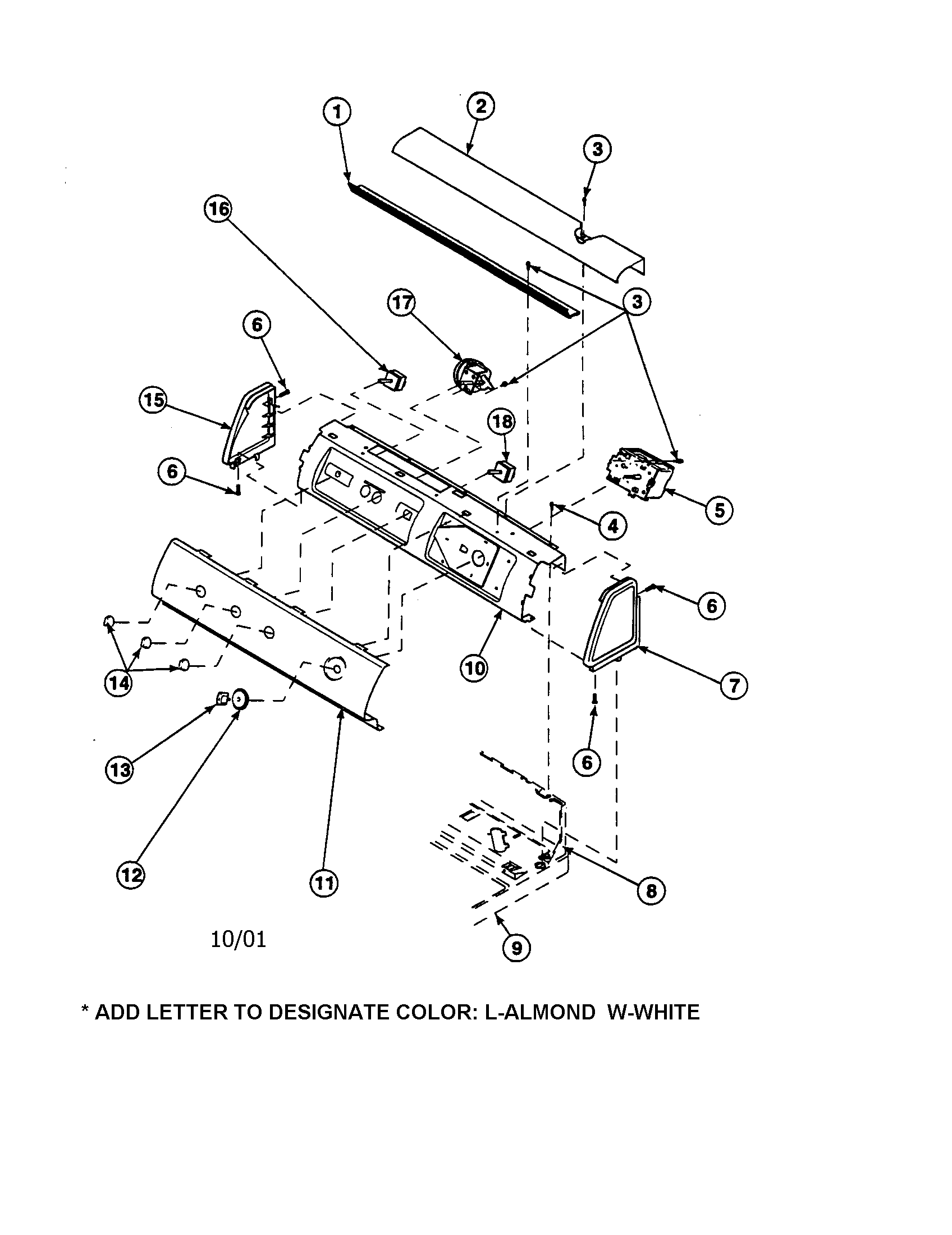 Crosley CW8413W2-PCW8413W2A graphic panel/controls diagram