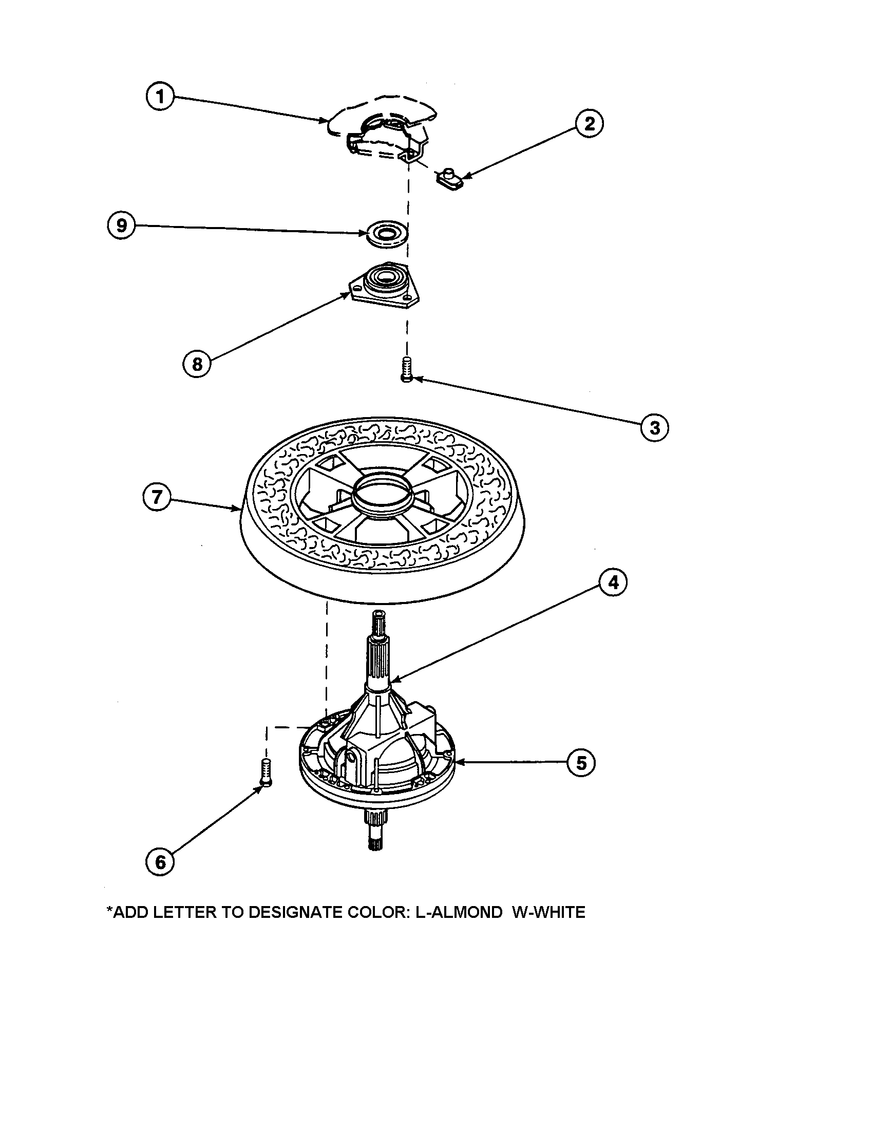 Crosley CW8413W2-PCW8413W2A transmission/balancing ring diagram
