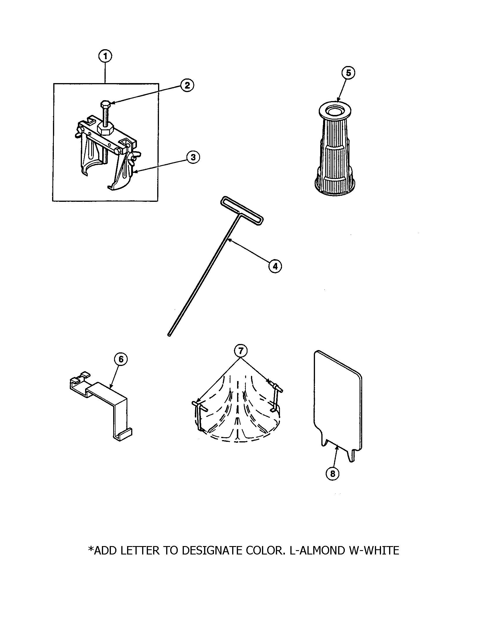 Crosley CW8413W2-PCW8413W2A seal and switch tools diagram