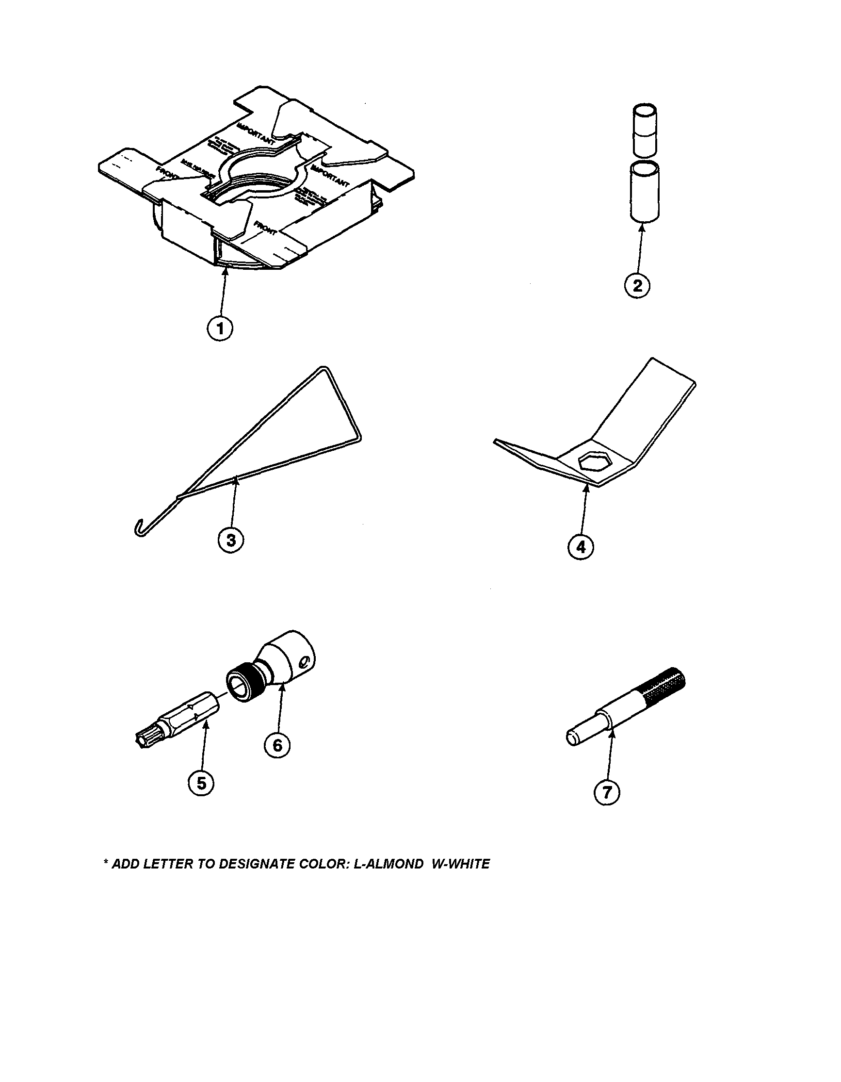 Amana LW8312L2-PLW8312L2A transmission pin tool diagram