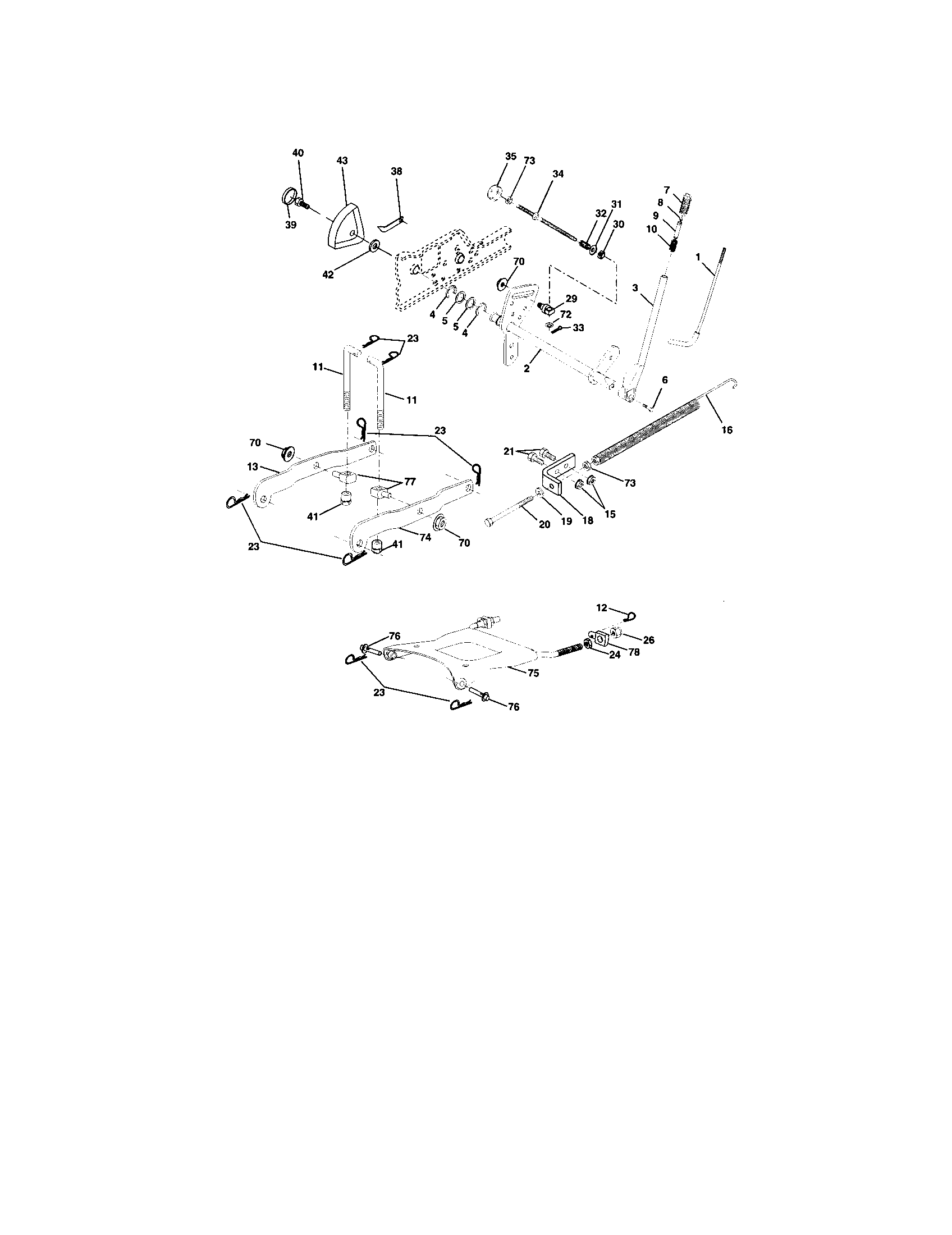 Craftsman 917275240 lift assembly diagram