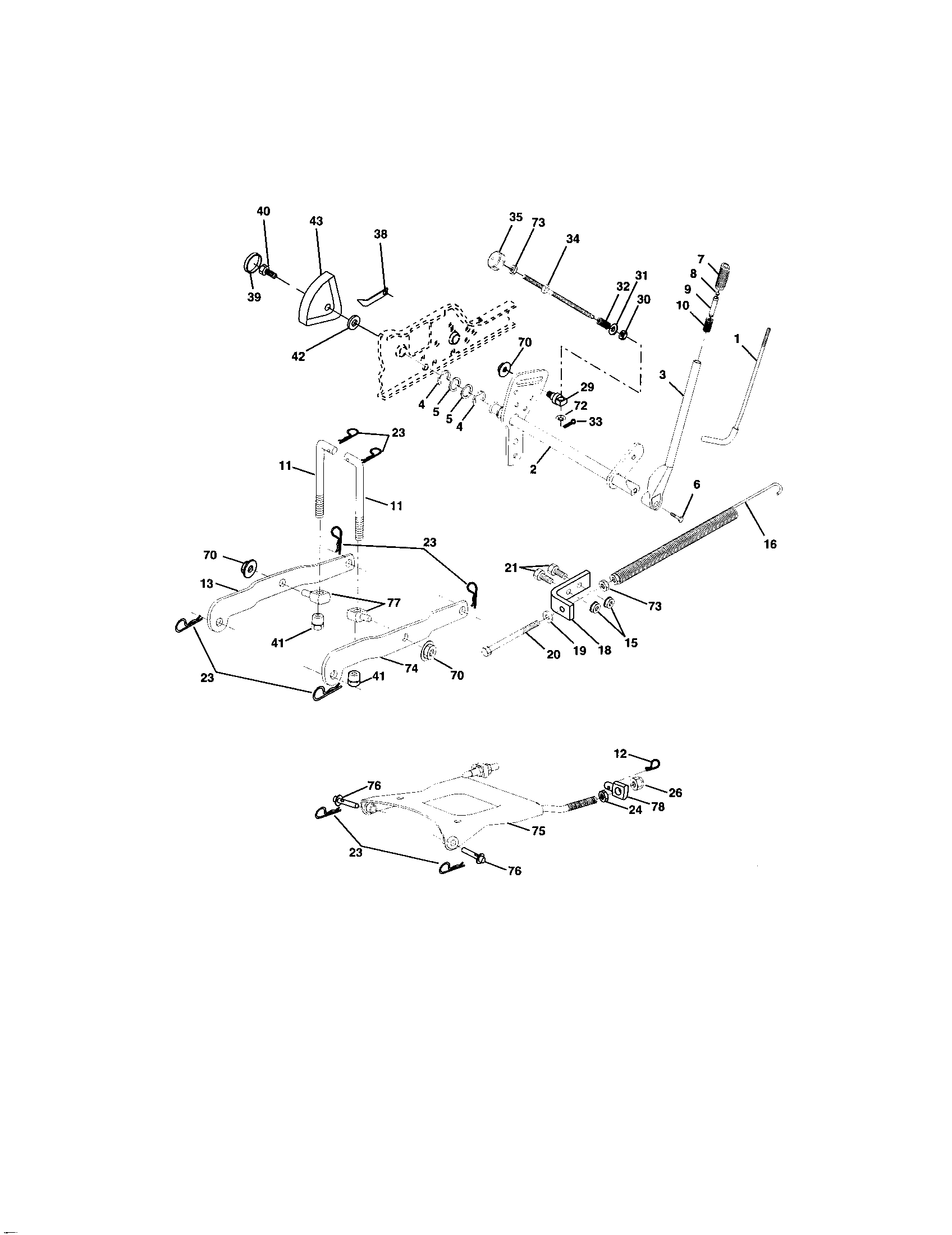 Craftsman 917275241 lift assembly diagram