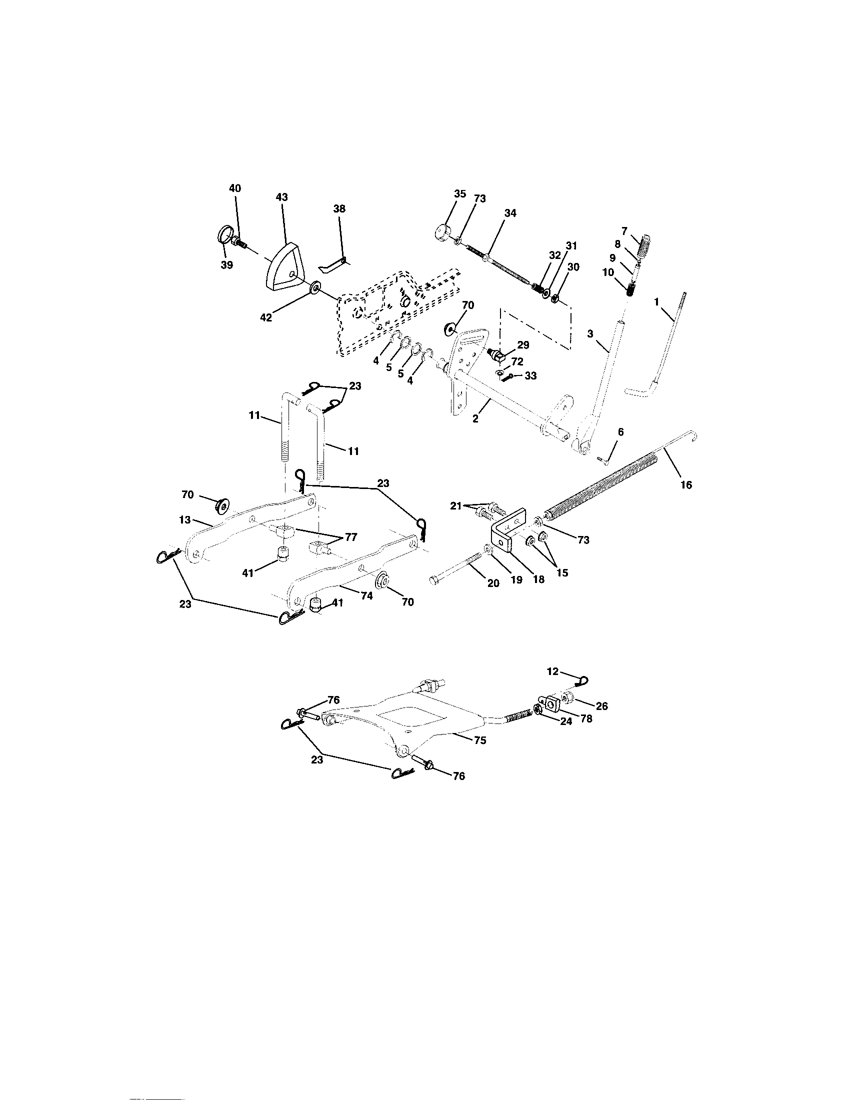 Craftsman 917275242 lift assembly diagram