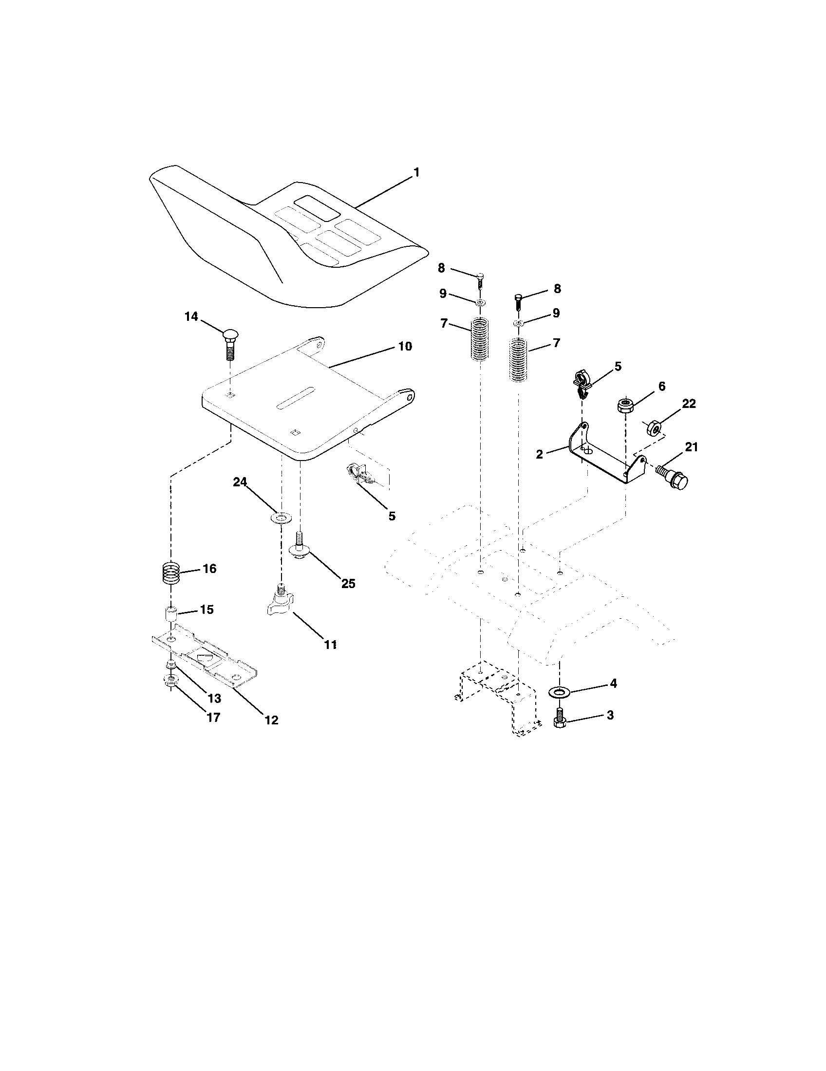 Craftsman 917279960 seat assembly diagram