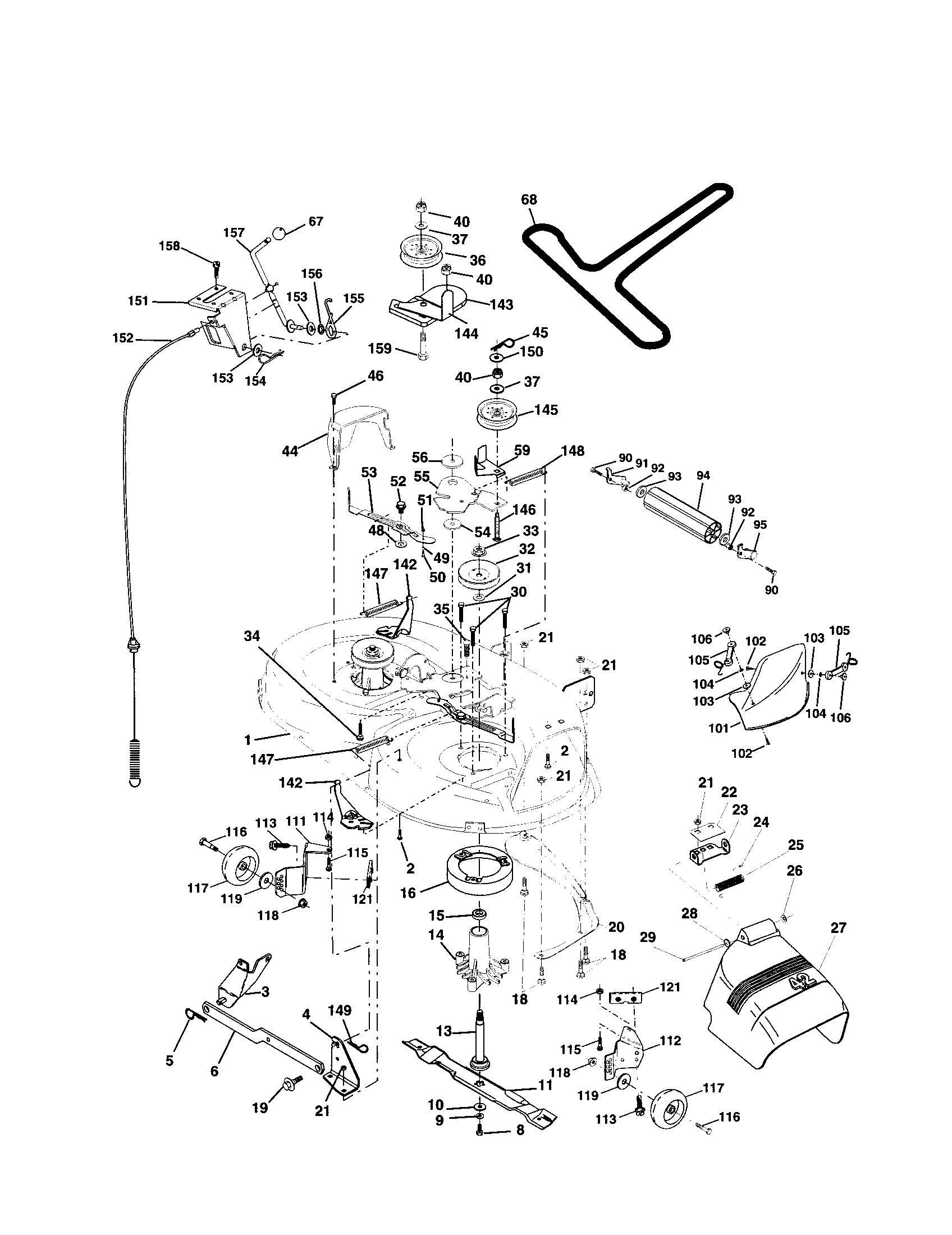 Craftsman 917279960 mower deck diagram