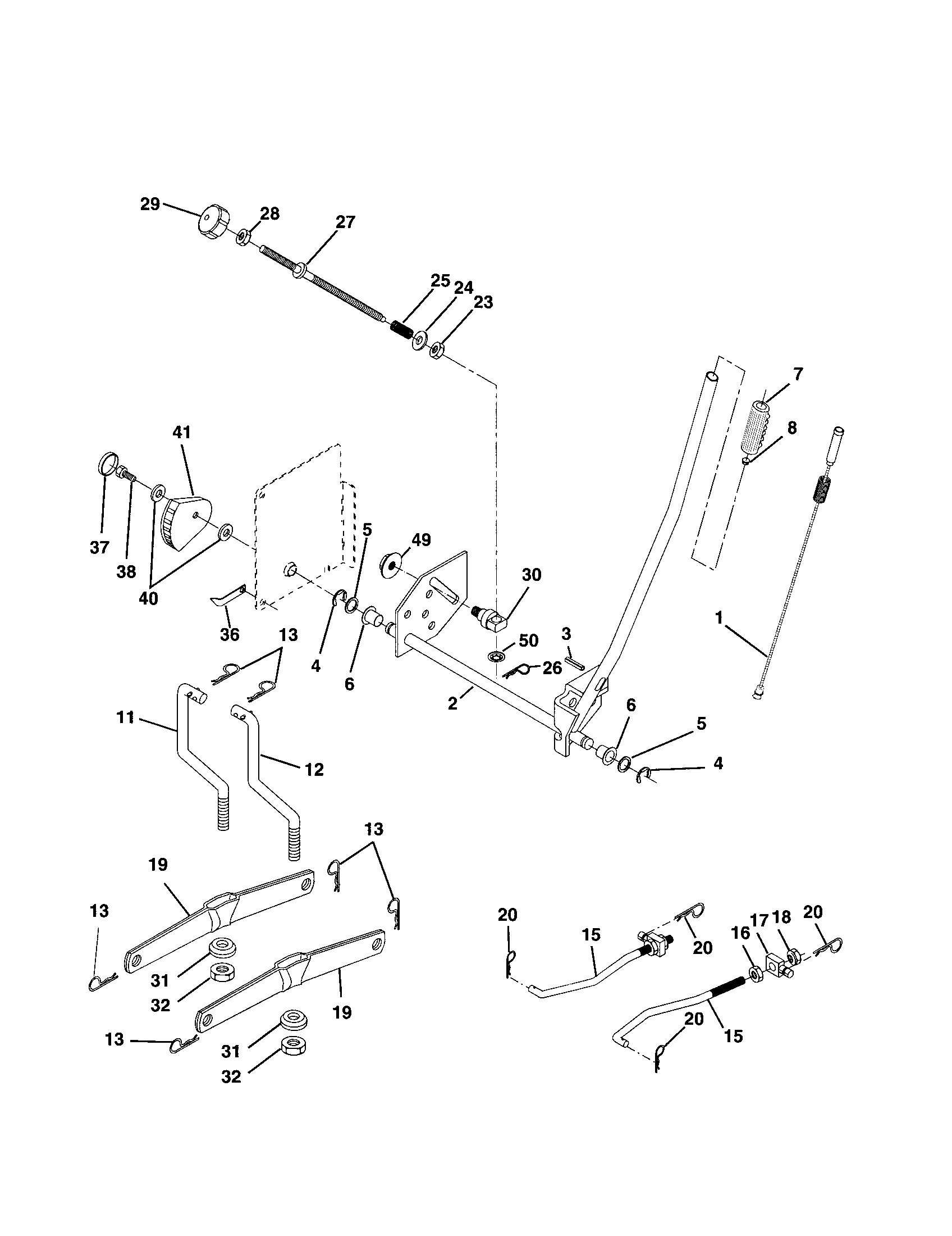 Craftsman 917279960 mower lift diagram