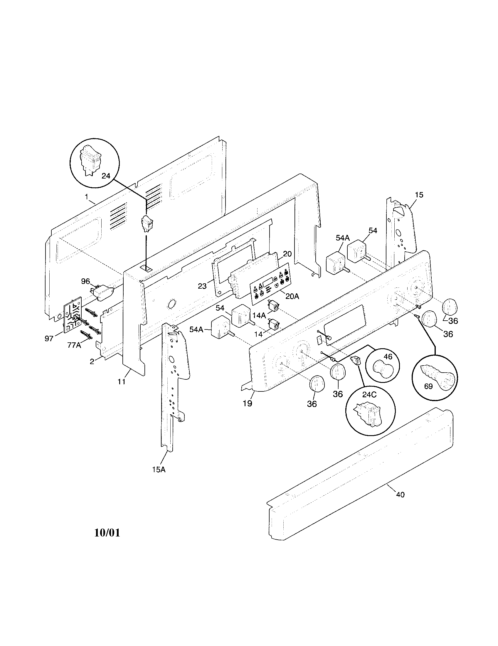 Frigidaire FEF356CHTA backguard diagram