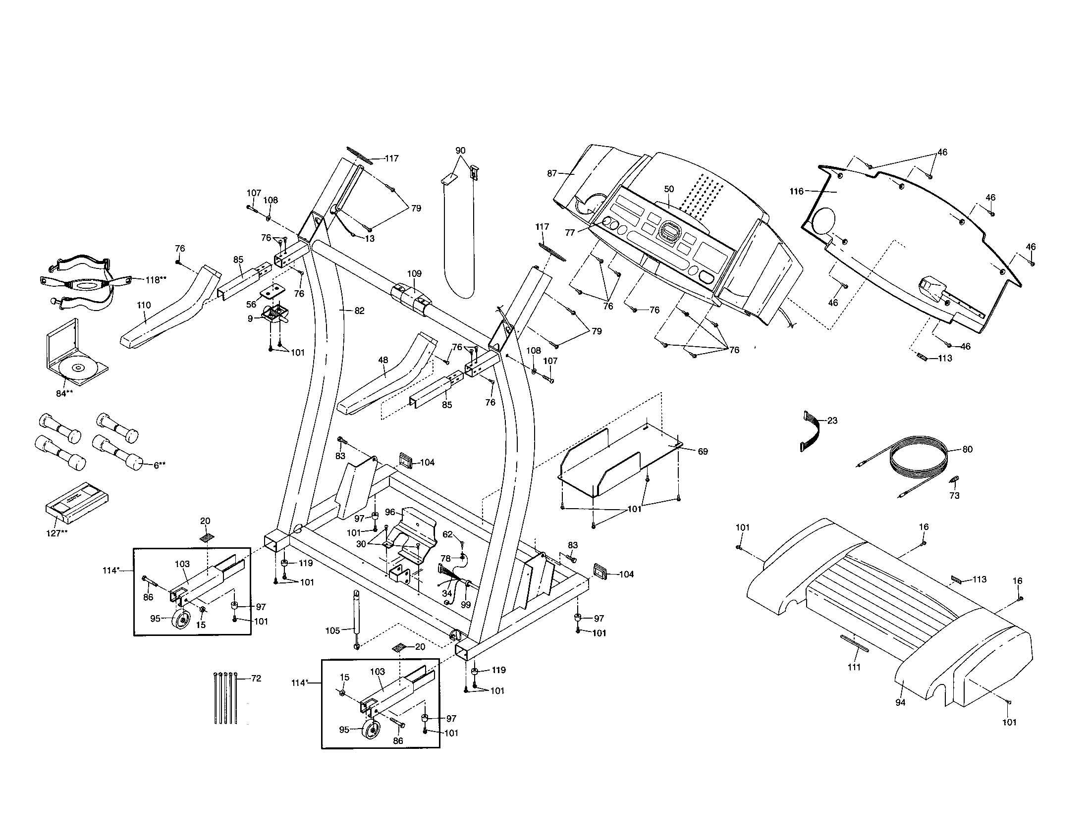Proform PFTL59210 console base/motor cover diagram