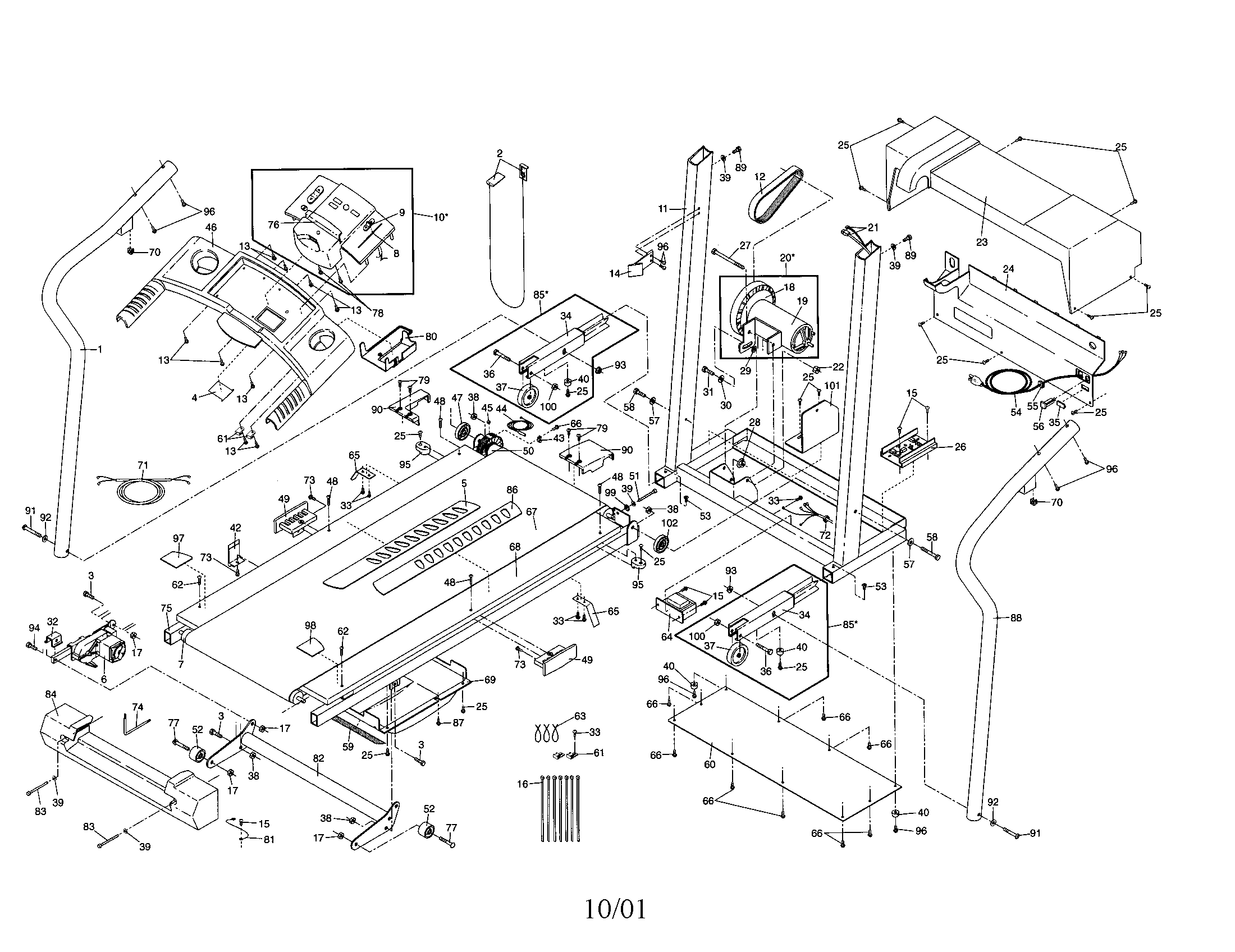 Weslo WLTL39110 frame assembly diagram