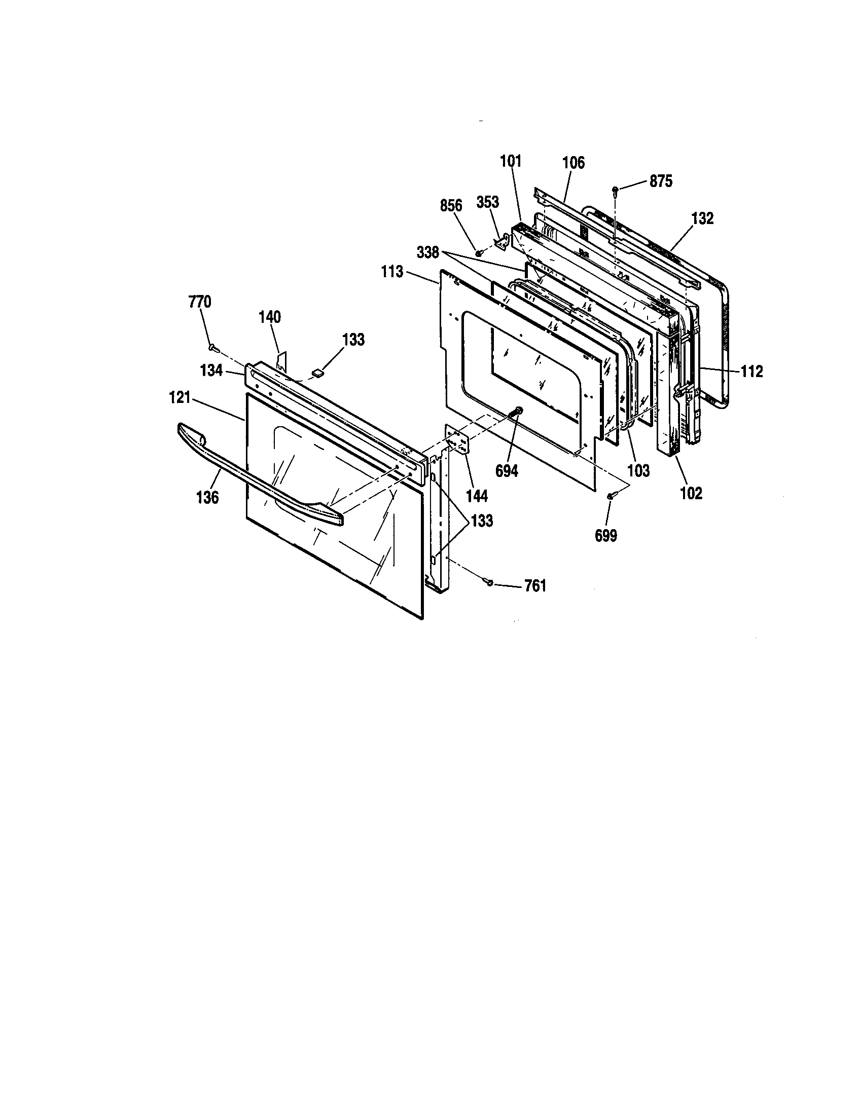 Kenmore 91149024100 door - 91149022100/24100/29100 diagram