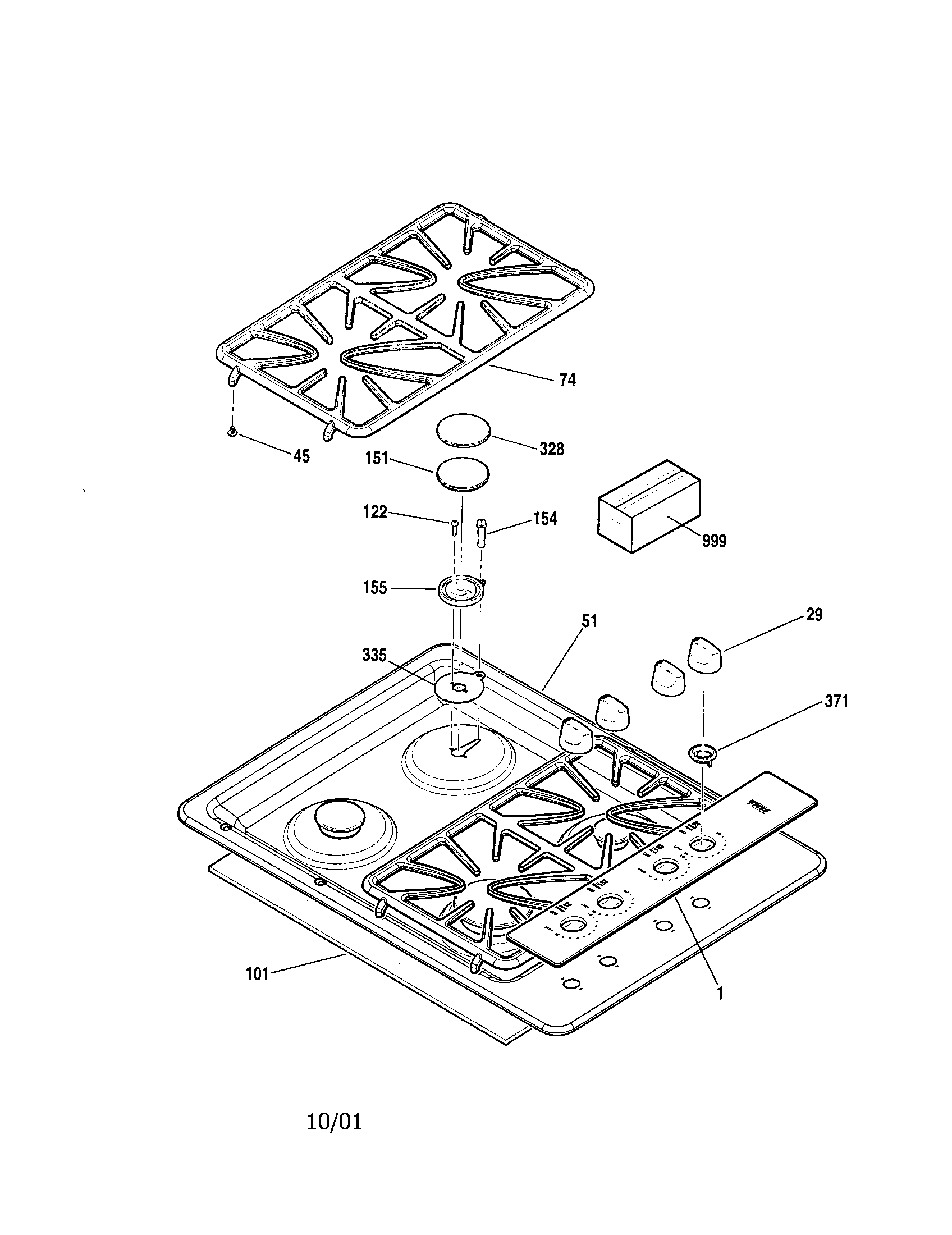 Kenmore Elite 91133209100 maintop diagram