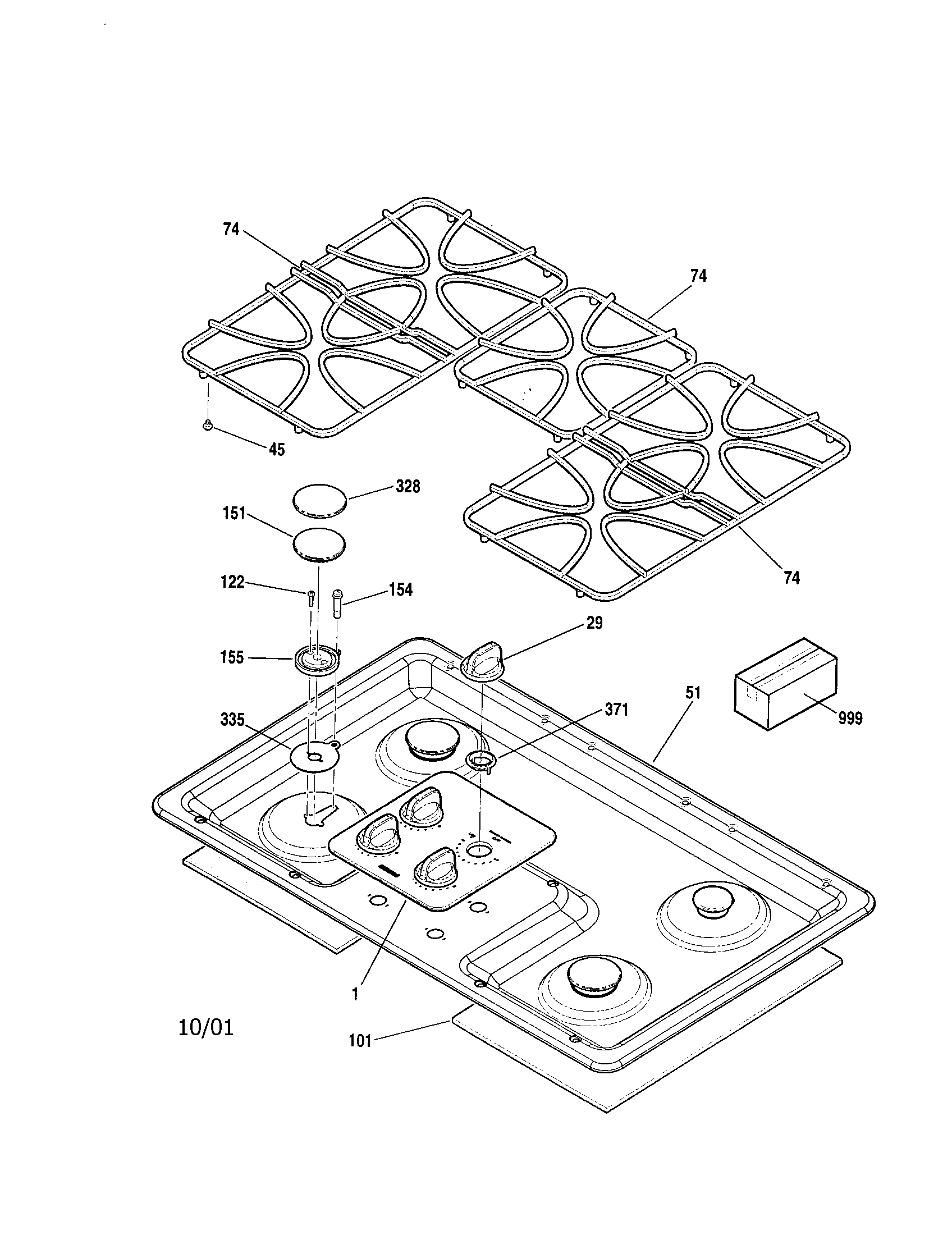 Kenmore 91132222100 main top diagram