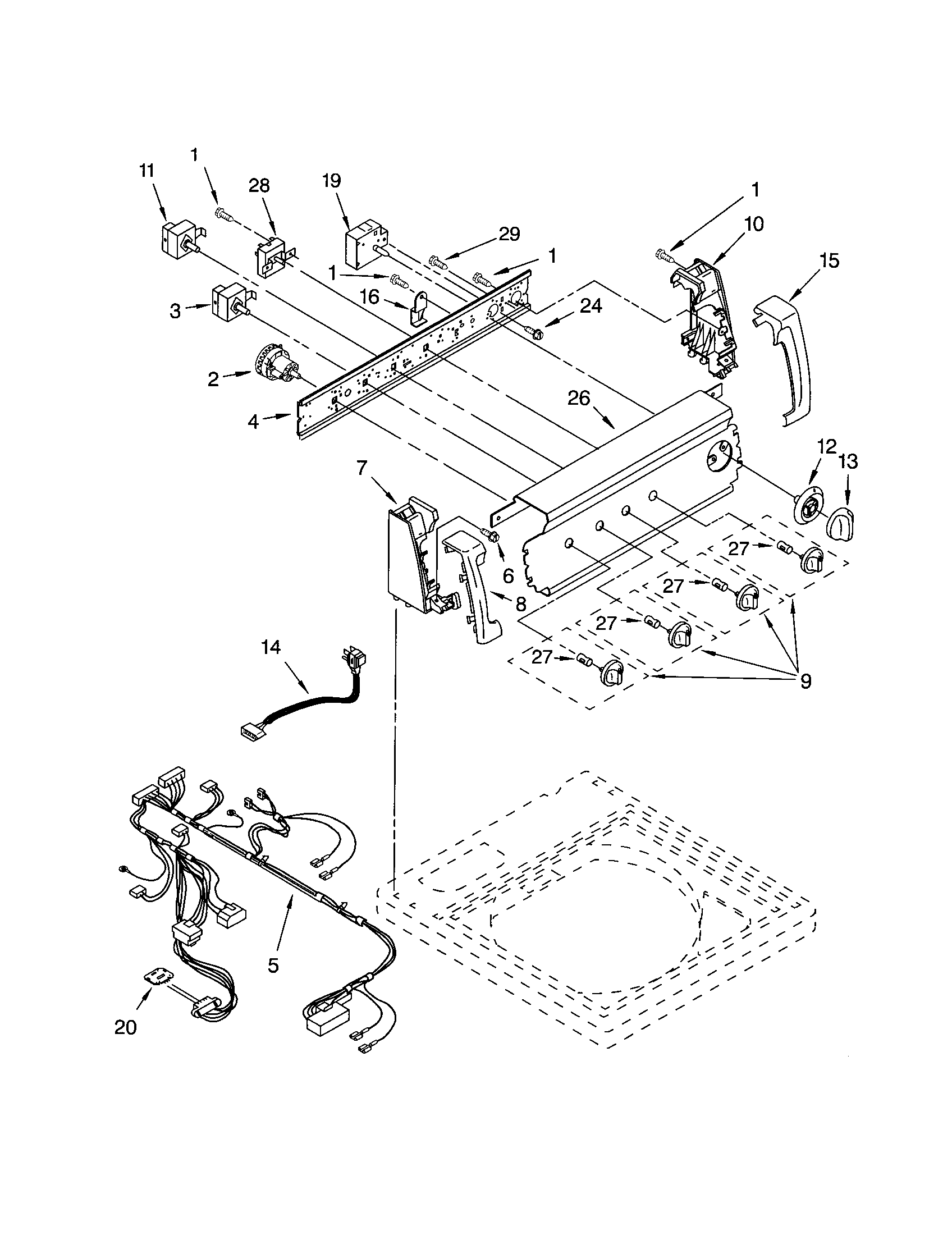 Kenmore 11022902101 control panel diagram