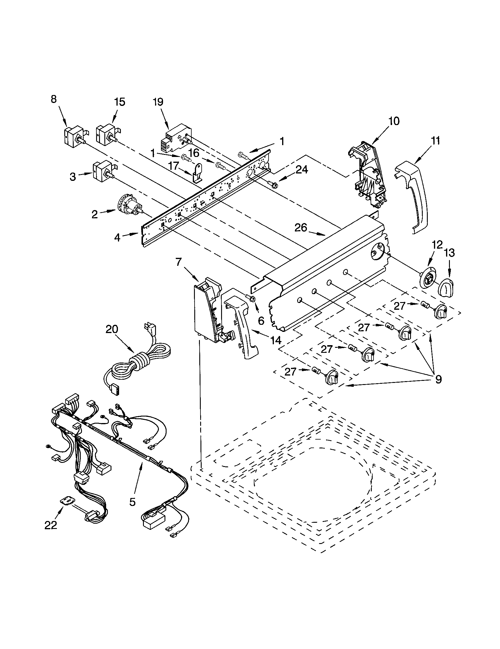Kenmore 11022852101 control panel diagram