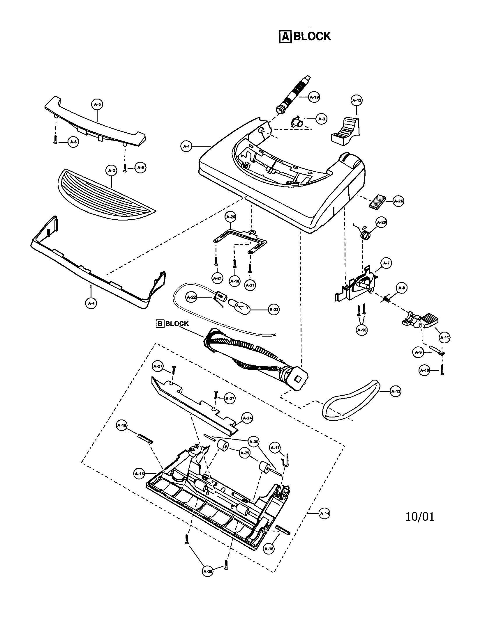 Panasonic MC-V7341 nozzle housing diagram