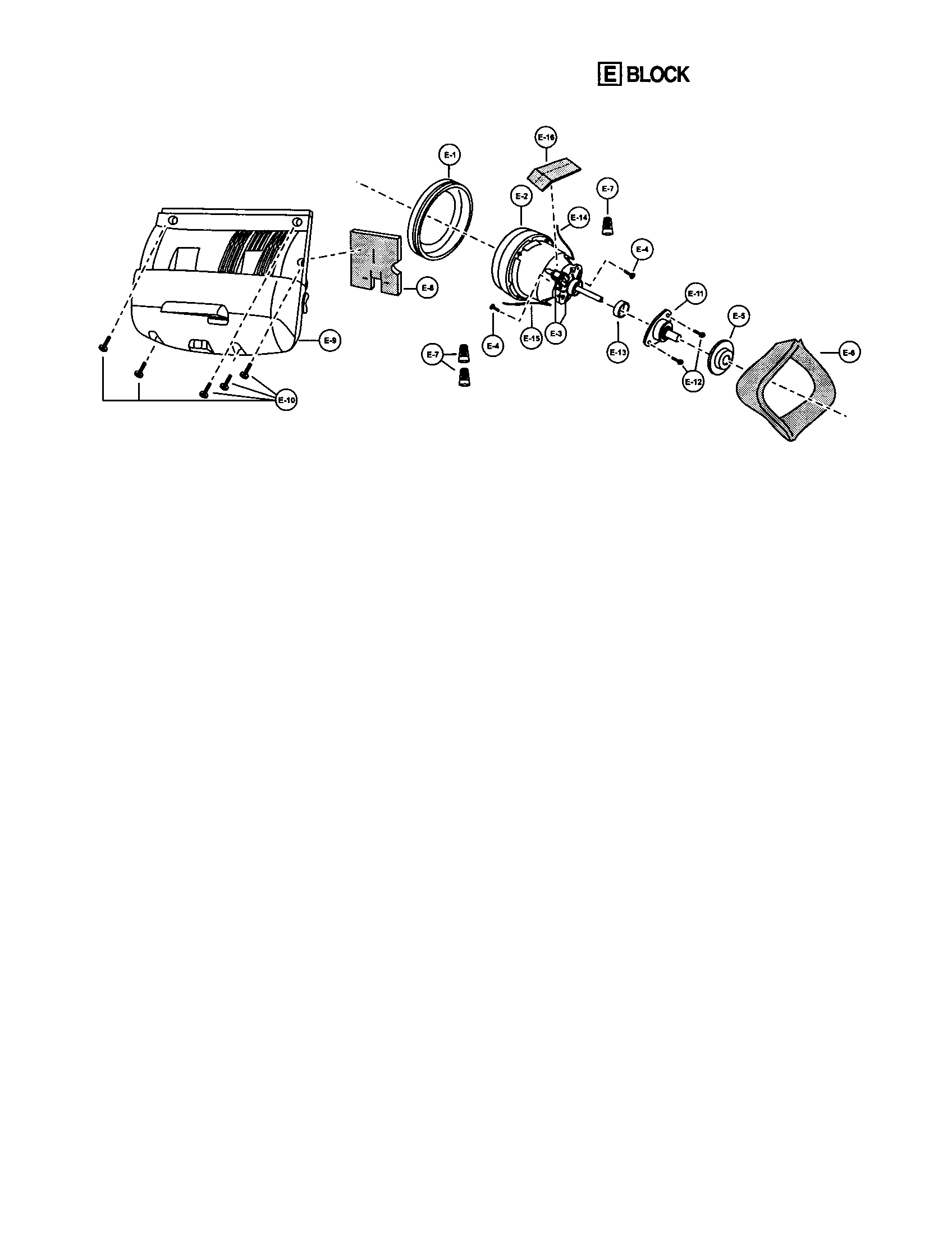 Panasonic MC-V7341 motor case and motor diagram