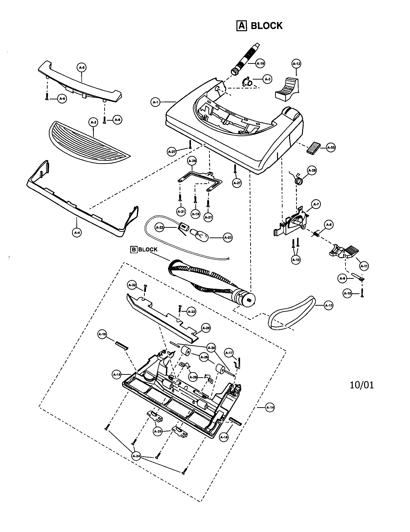 Panasonic MC-V5257 nozzle housing diagram