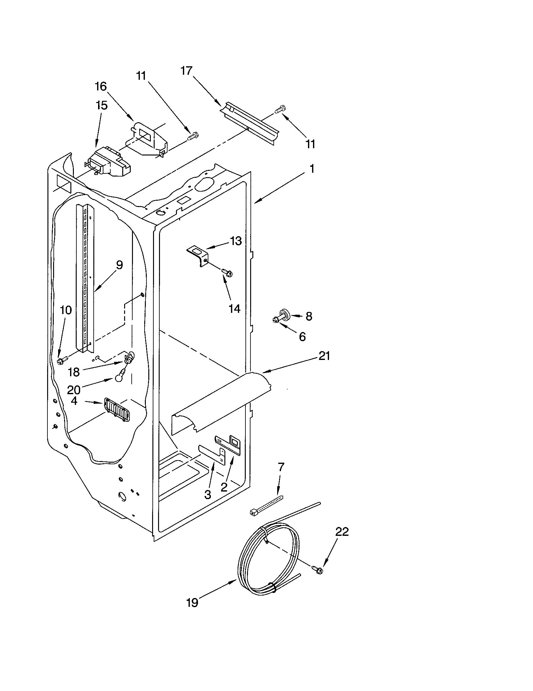 Kenmore 10652282200 refrigerator liner diagram