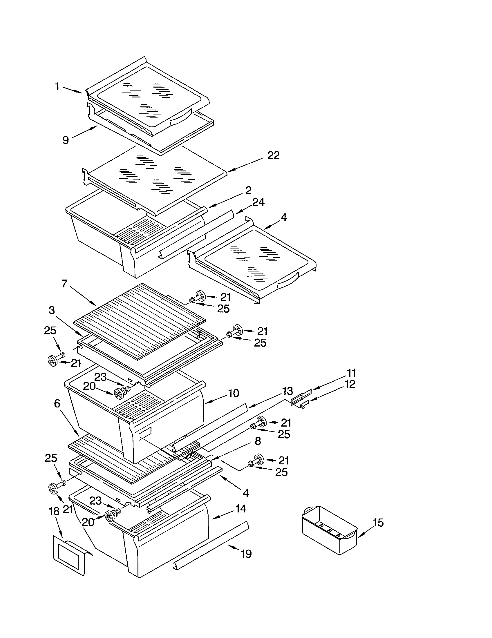 Kenmore 10652282200 refrigerator shelf diagram