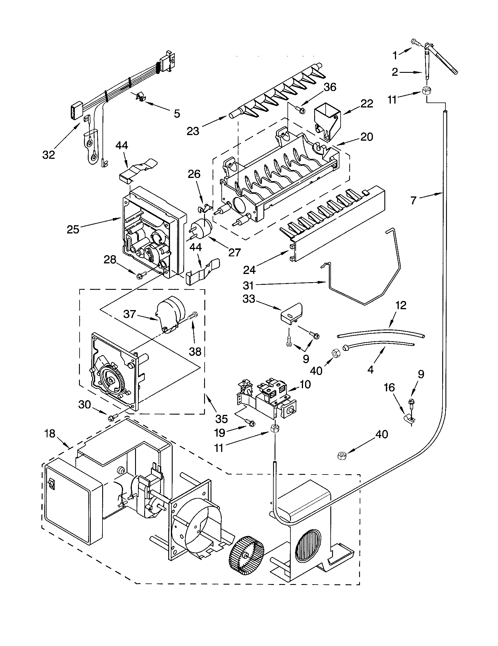 Kenmore 10652282200 icemaker diagram