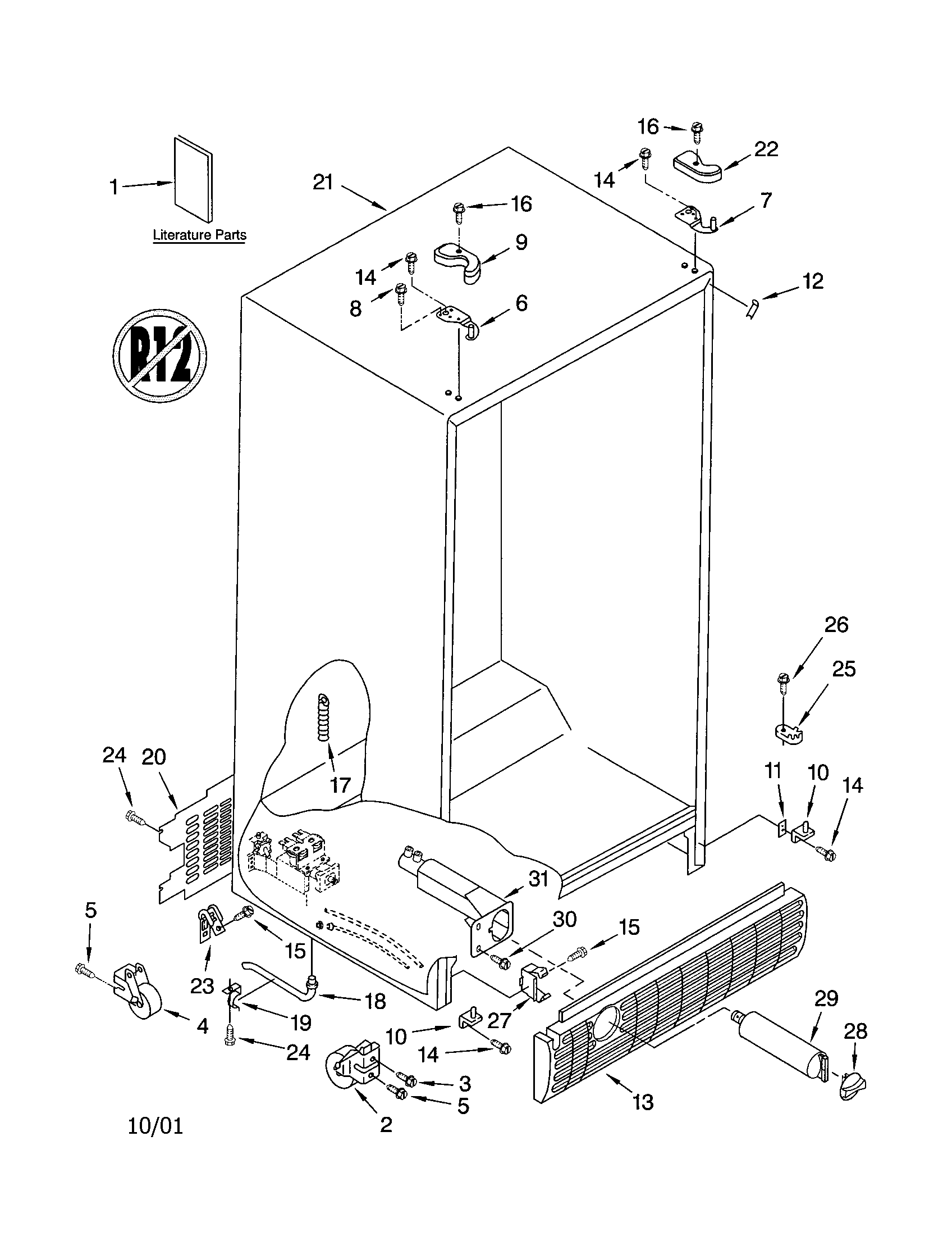Kenmore 10652584200 cabinet diagram
