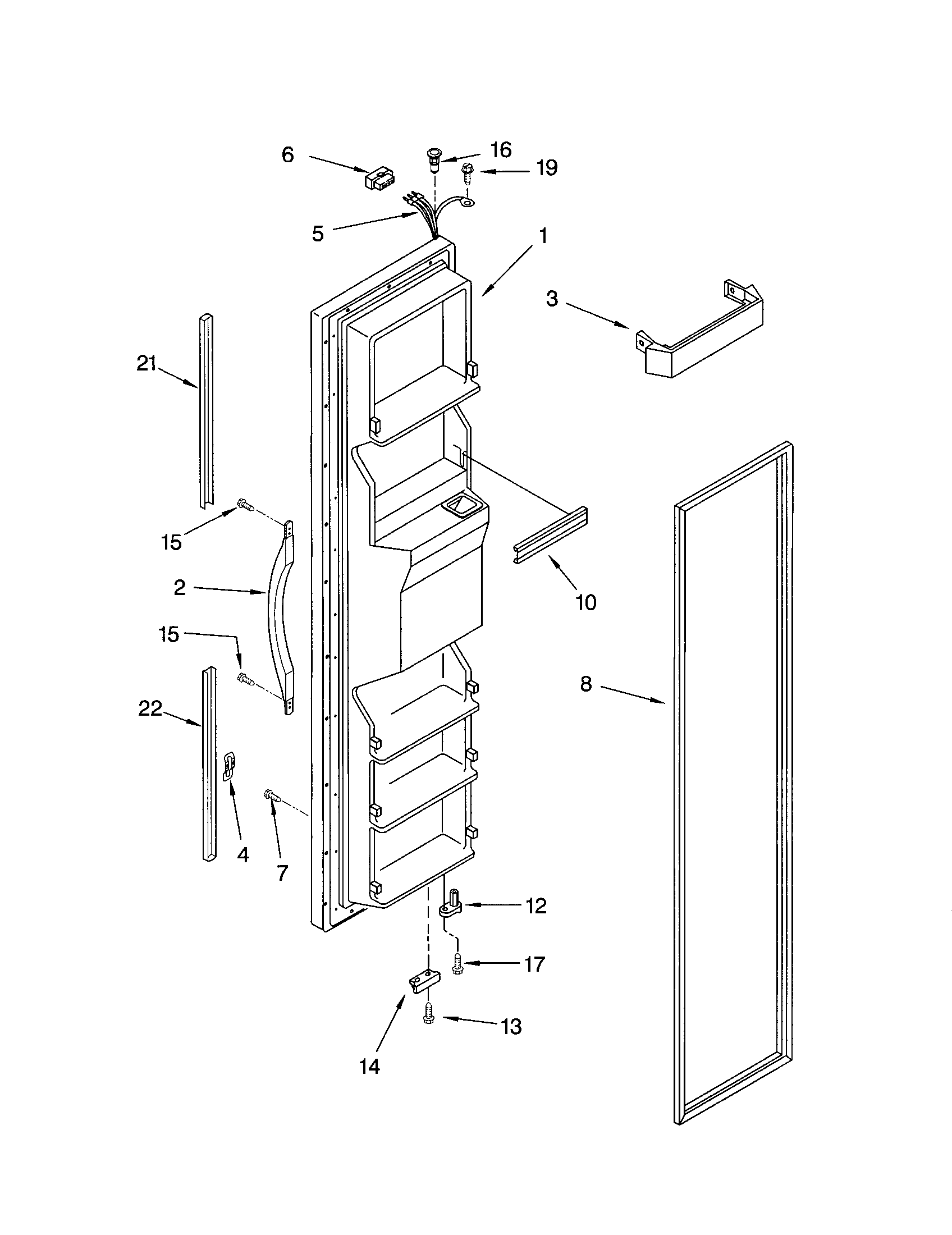 Kenmore 10652584200 freezer door diagram
