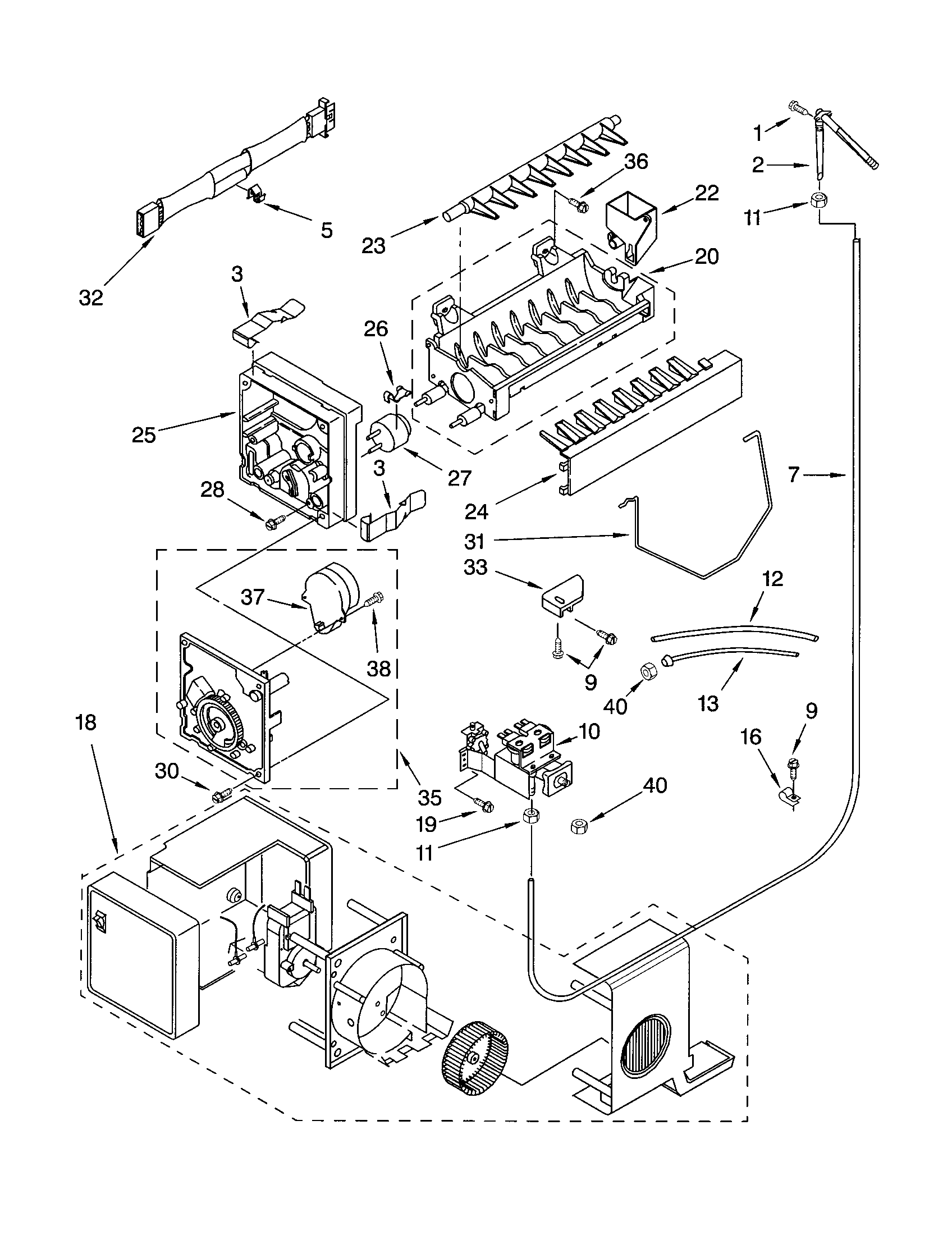 Kenmore 10652584200 icemaker diagram